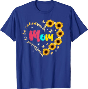 Blessed To Be Called Mom Sunflower Mothers Day T-Shirt - T-Shirt | Royal