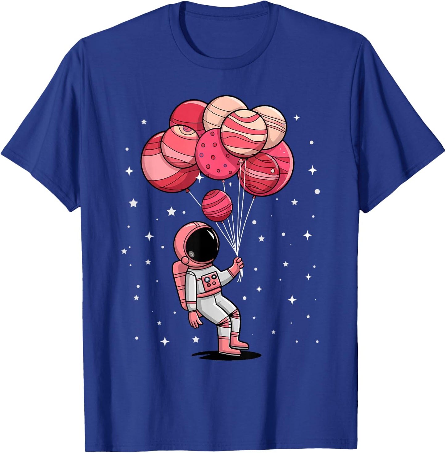 Space Astronaut Holding Balloon Planets Girls Kids Toddler T-Shirt - T-Shirt | Royal