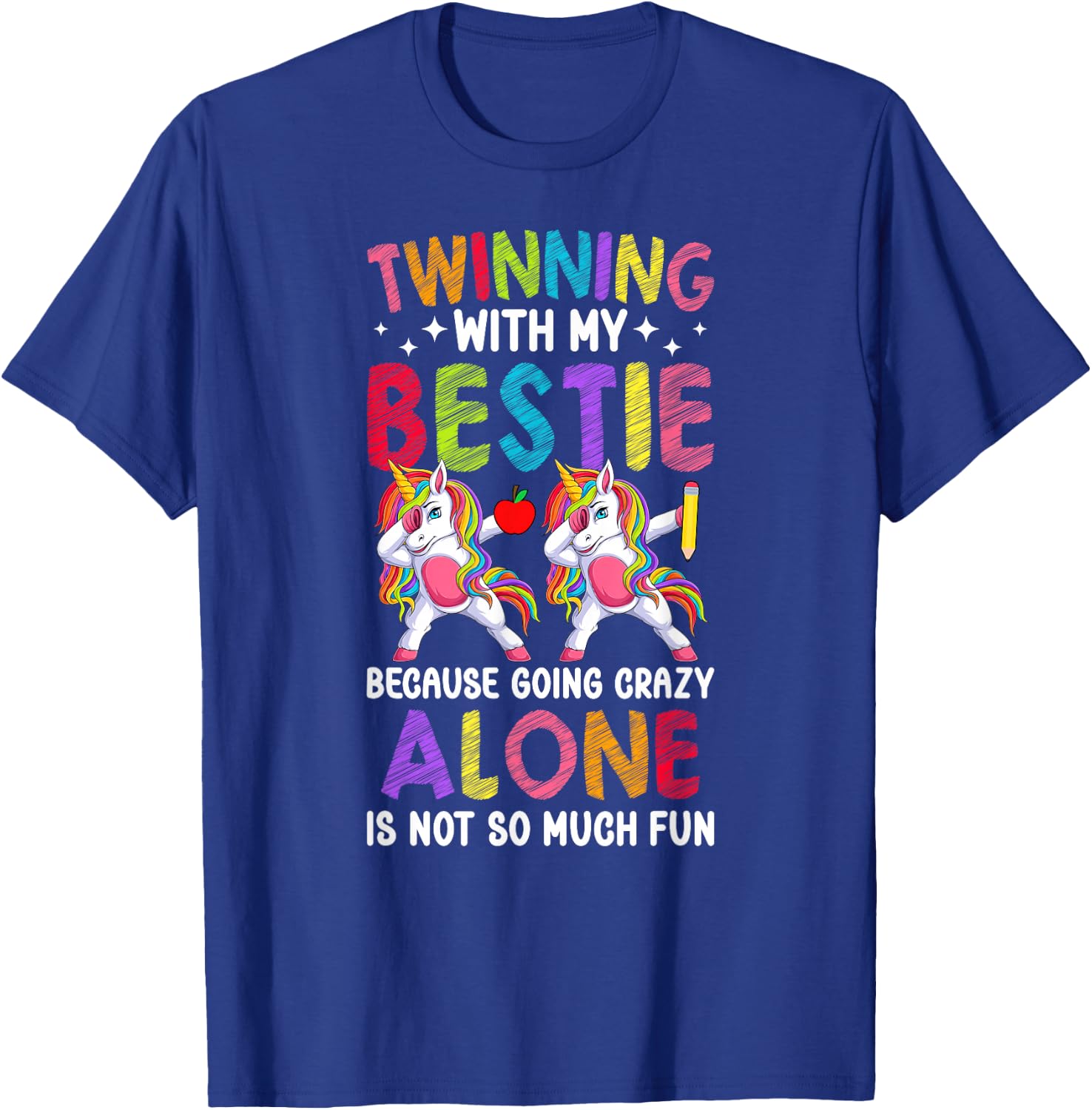Twinning With My Bestie Twin Day Best Friend Spirit Week T-Shirt - T-Shirt | Royal