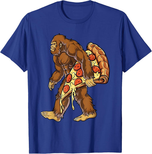Funny Sasquatch Carry Pizza Sasquatch Animals Pizza Lovers T-Shirt - T-Shirt | Royal