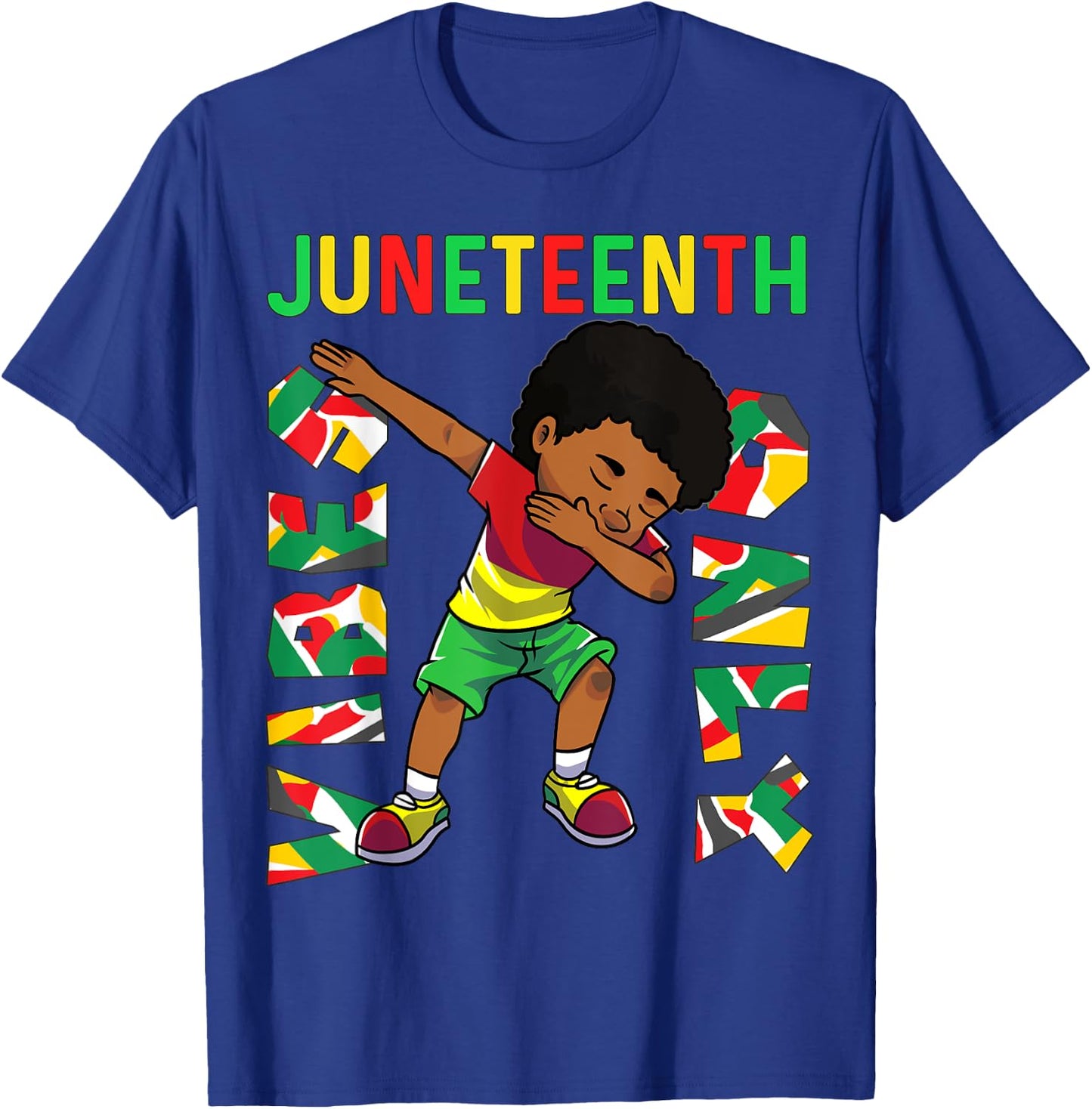 Juneteenth 1865 Dabbing Vibes Only Black African Boys kids T-Shirt - T-Shirt | Royal