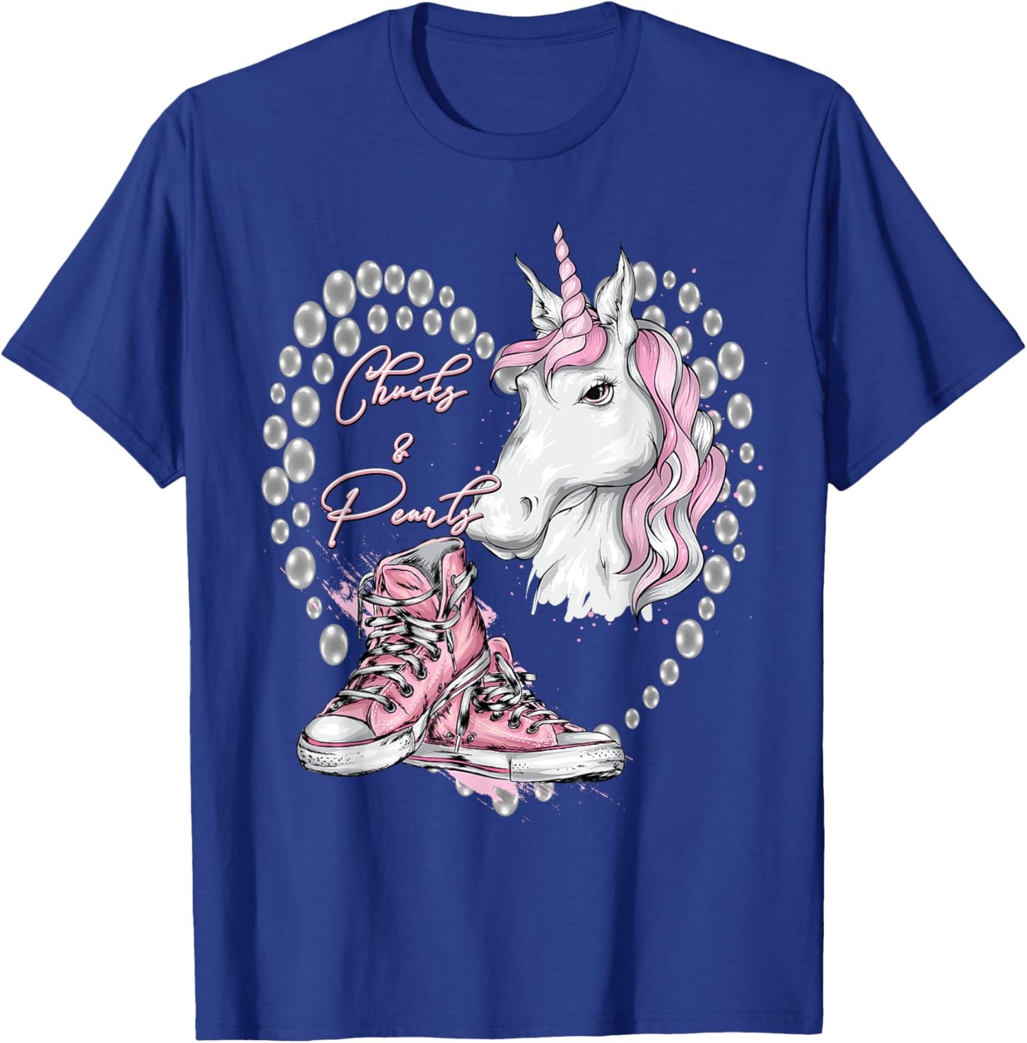 Chucks & Pearls Kamala Harris Inspired Girls Unicorn T-Shirt - T-Shirt | Royal