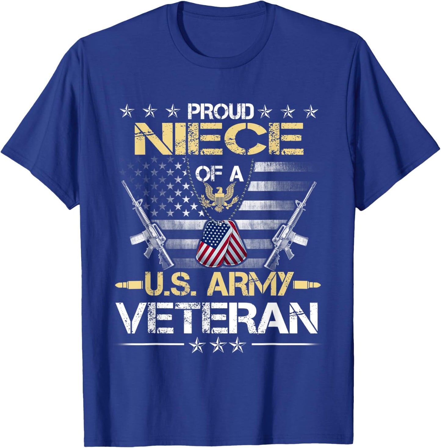 Proud Niece Of A U.S. Army Veteran Flag , Veterans Day T-Shirt - T-Shirt | Royal
