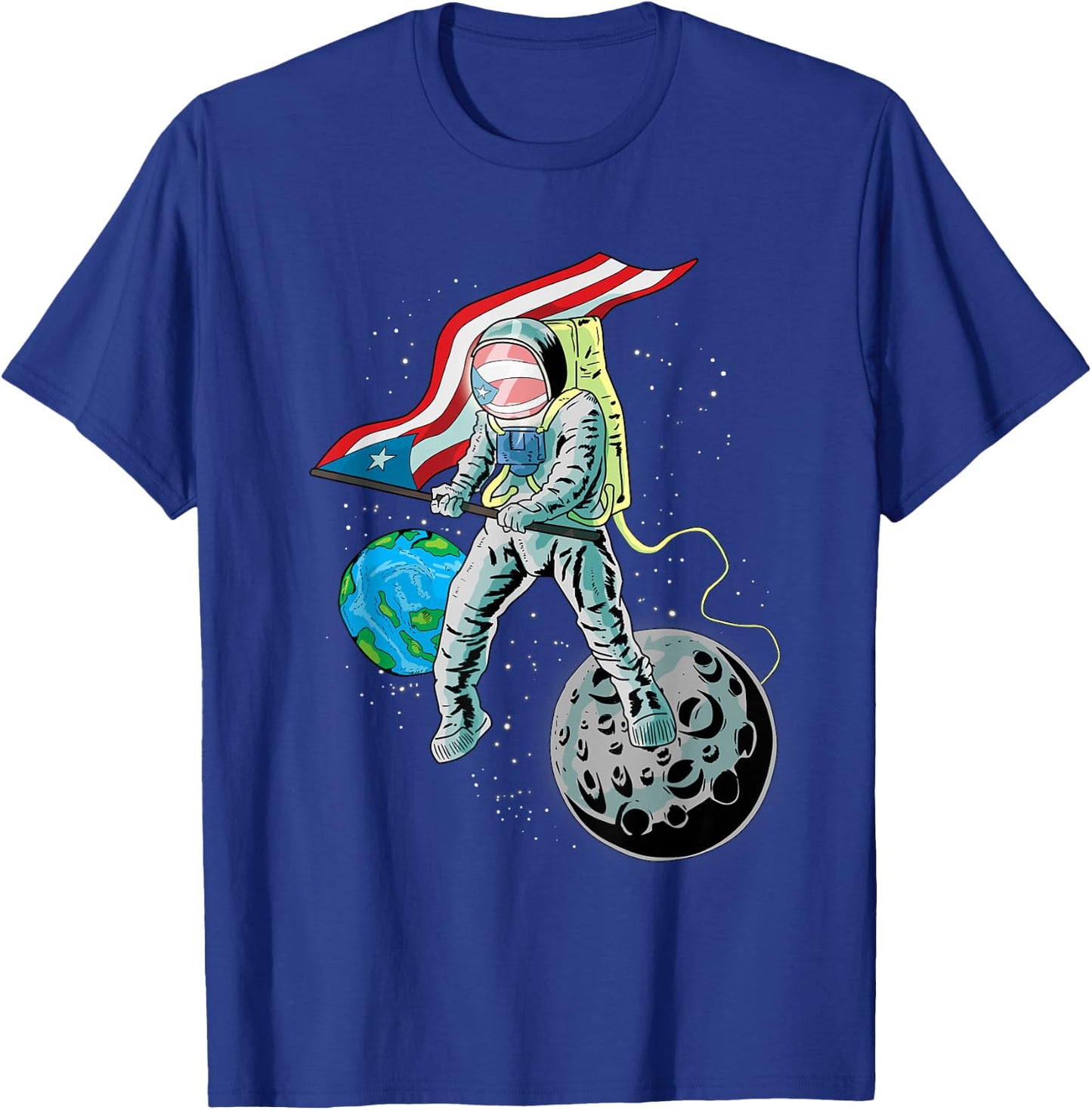 Puerto Rico Pride Boricua aunque Naciera en la Luna T-Shirt - T-Shirt | Royal