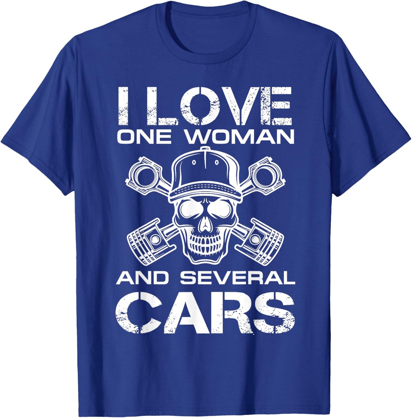 I Love One Woman And Several Cars Funny Car Mechanic Gift T-Shirt - T-Shirt | Royal