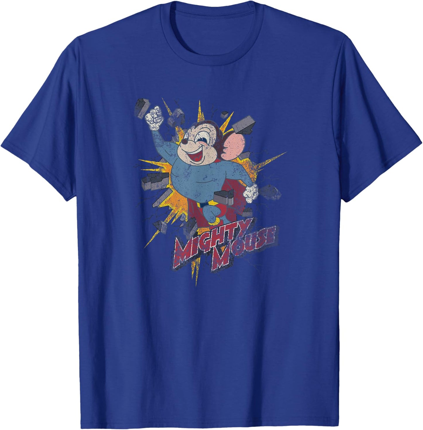 Mighty Mouse Break Through T-Shirt - T-Shirt | Royal
