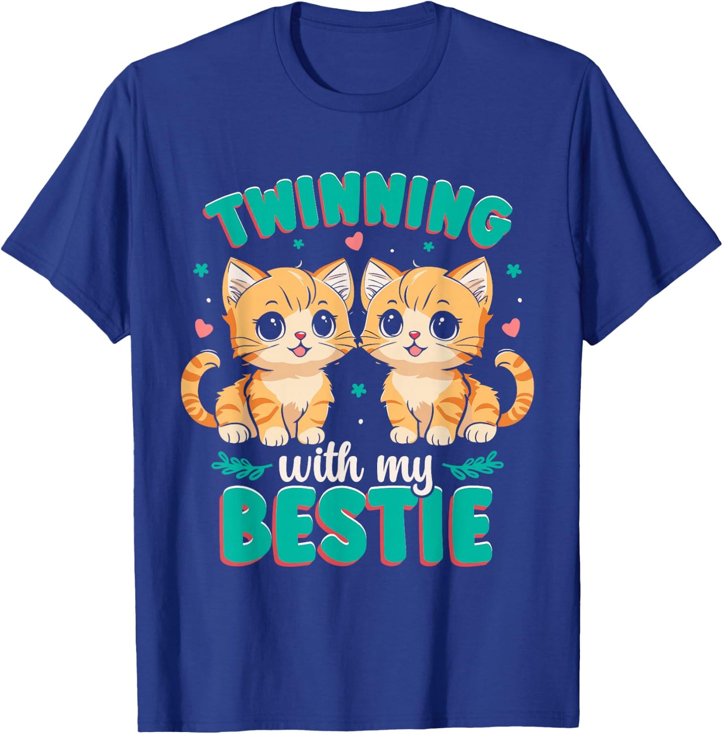 Friendship Twinning Bestie Matching Twin Cat T-Shirt - T-Shirt | Royal