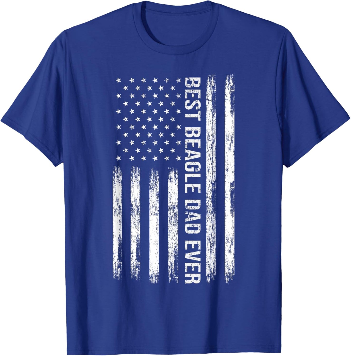 Best Beagle Dad Ever Dog Lover American Flag Patriotic T-Shirt - T-Shirt | Royal