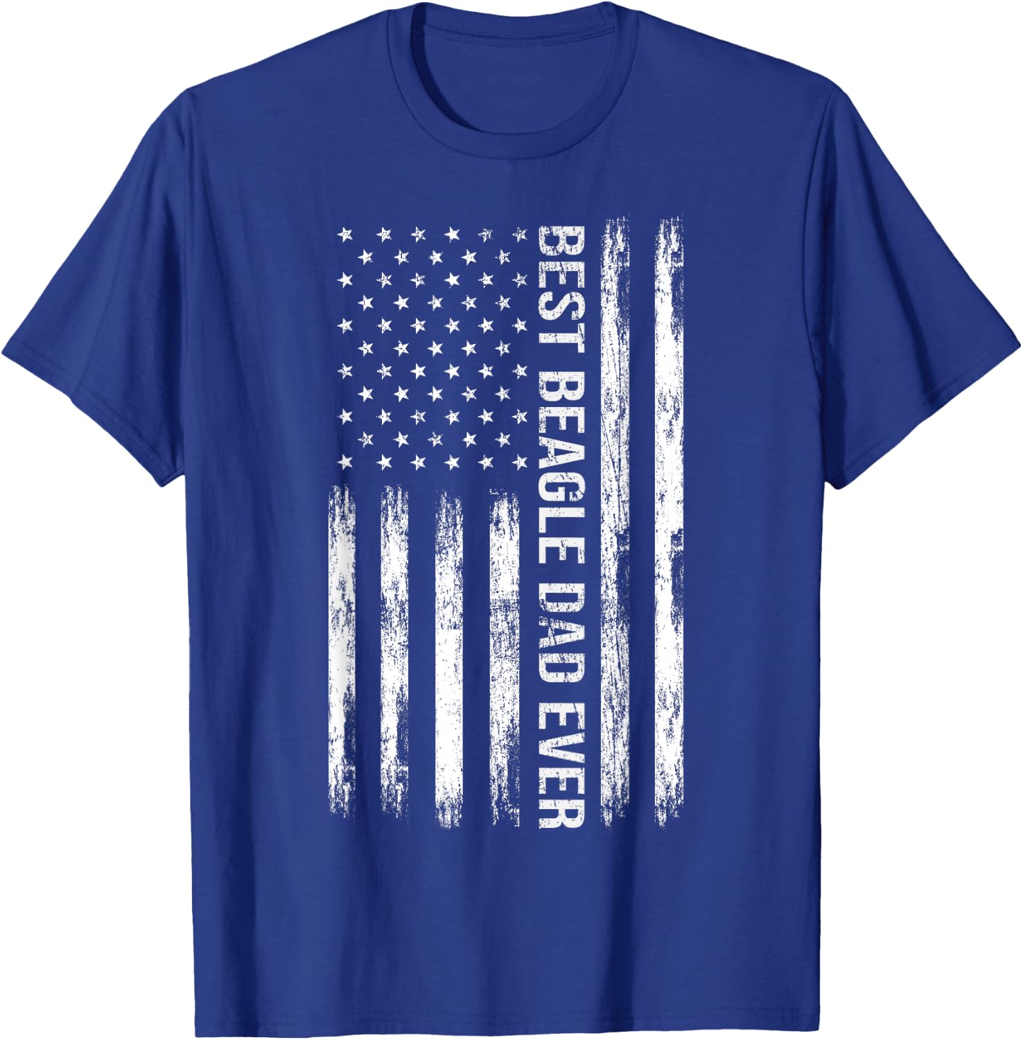 Best Beagle Dad Ever Dog Lover American Flag Patriotic T-Shirt - T-Shirt | Royal