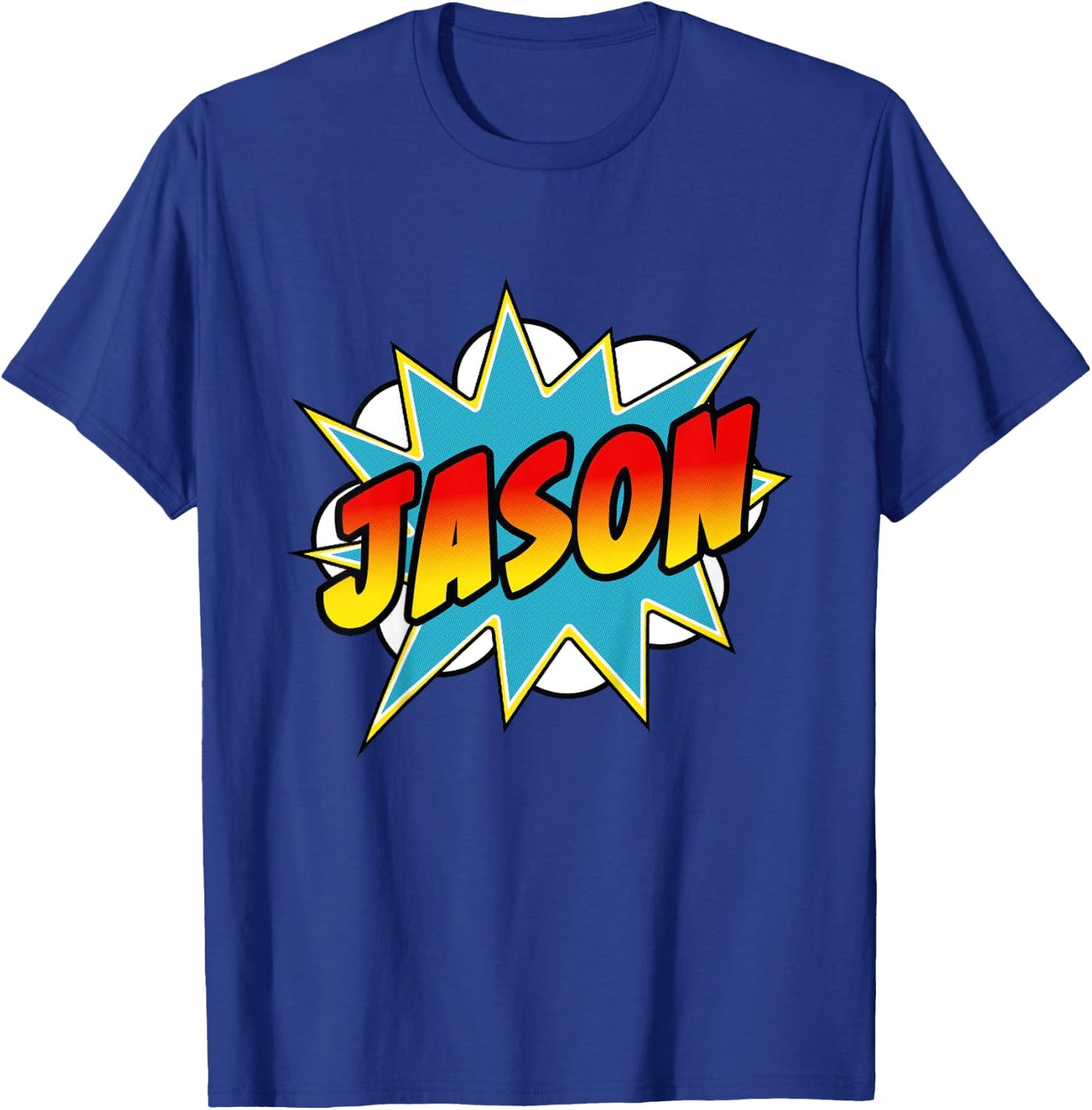 Kids Boys Jason Name Comic Book Superhero T-Shirt - T-Shirt | Royal