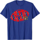 Vintage State of Ohio Football Shape Christmas Lights T-Shirt - T-Shirt | Royal