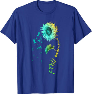PTSD Awareness Sunflower T-Shirt - T-Shirt | Royal