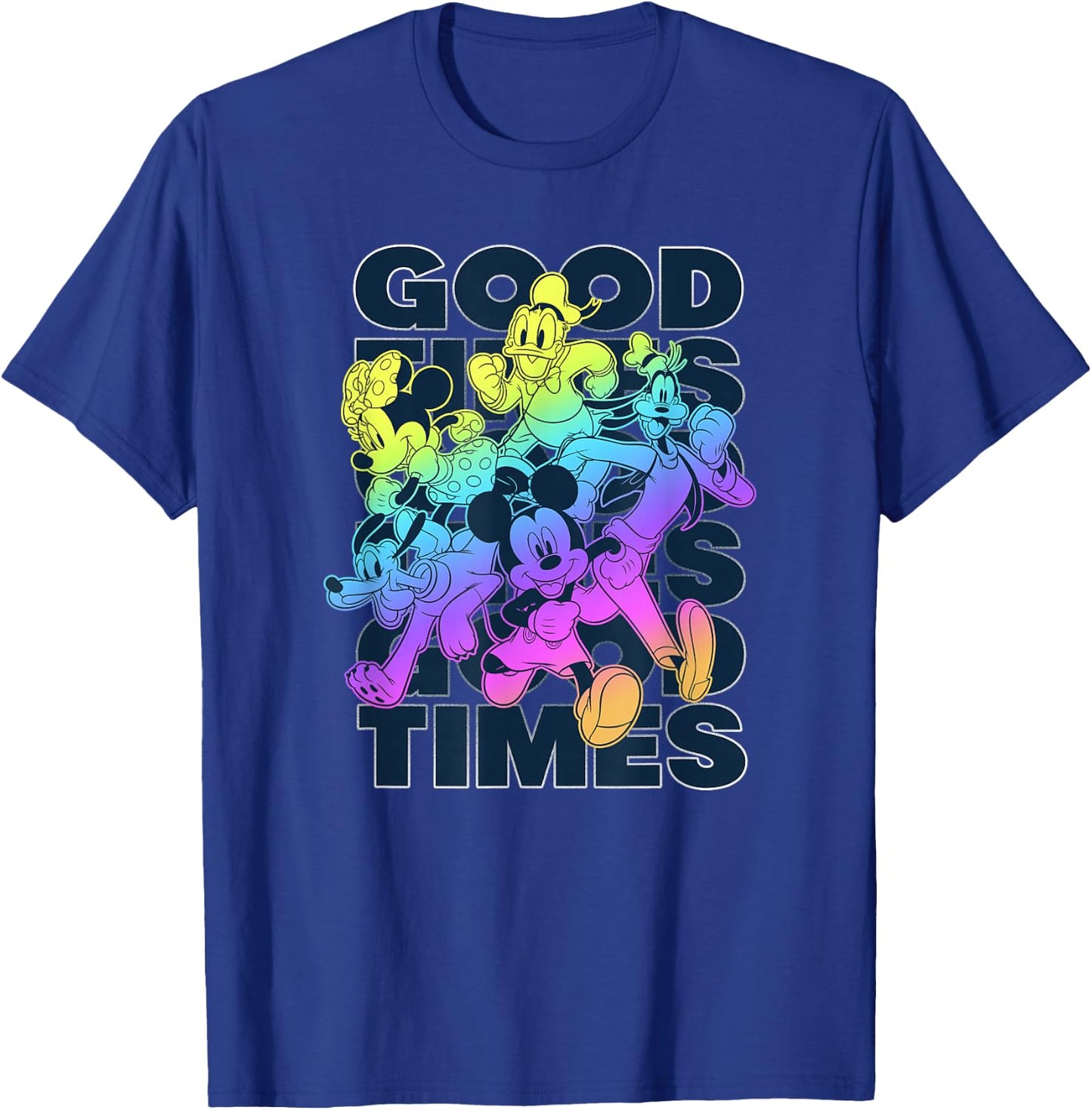 Disney Mickey Classic Good Times Neon Group T-Shirt - T-Shirt | Royal