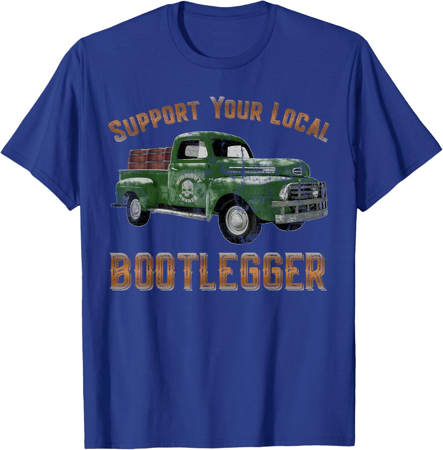 Retro Moonshiner Heritage Store Vintage Support Your Local Bootlegger Funny Moonshine T-Shirt - T-Shirt | Royal