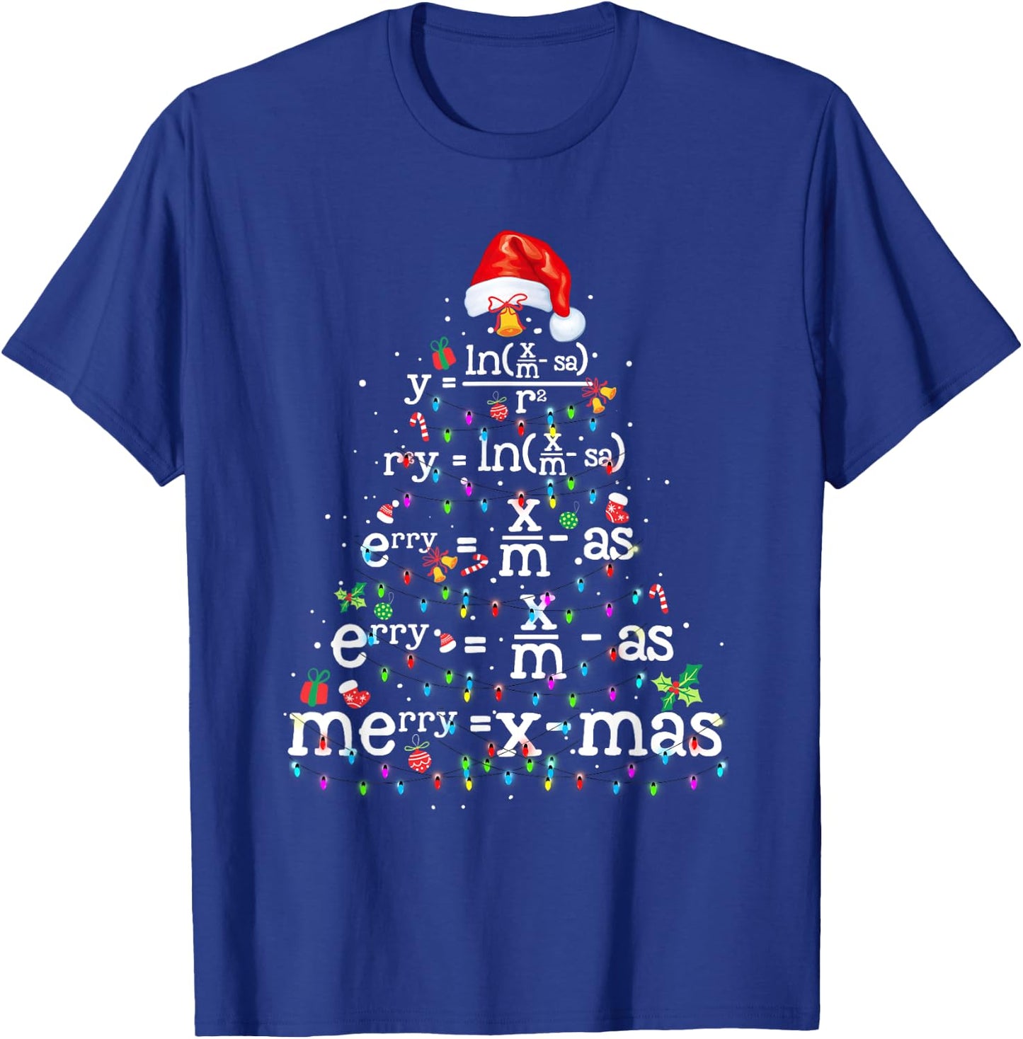 Funny Christmas Xmas Clothing: Math Christmas Tree T-Shirt - T-Shirt | Royal