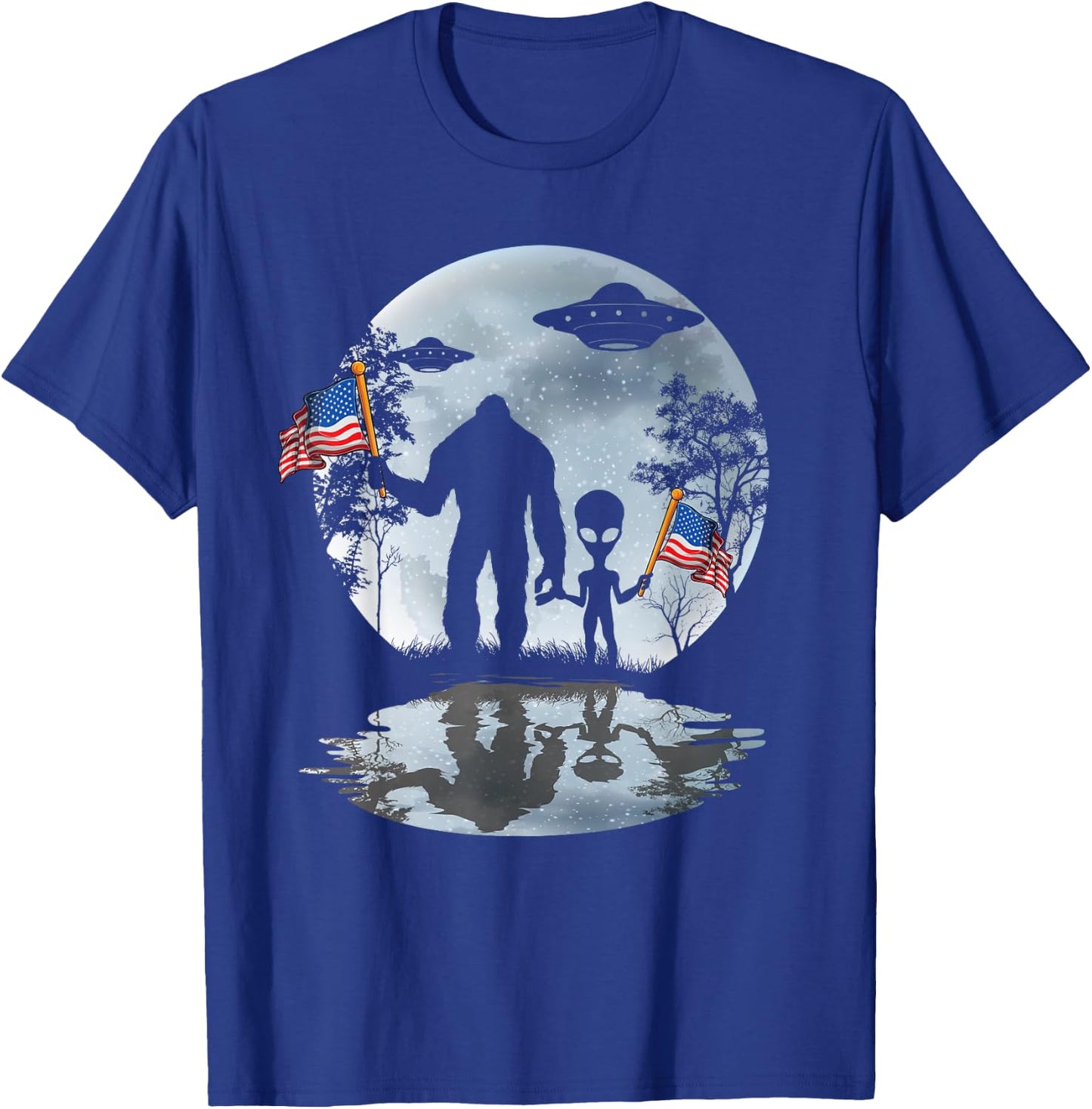 Alien Bigfoot Sasquatch UFO Extraterrestrial Kids Men T-Shirt - T-Shirt | Royal