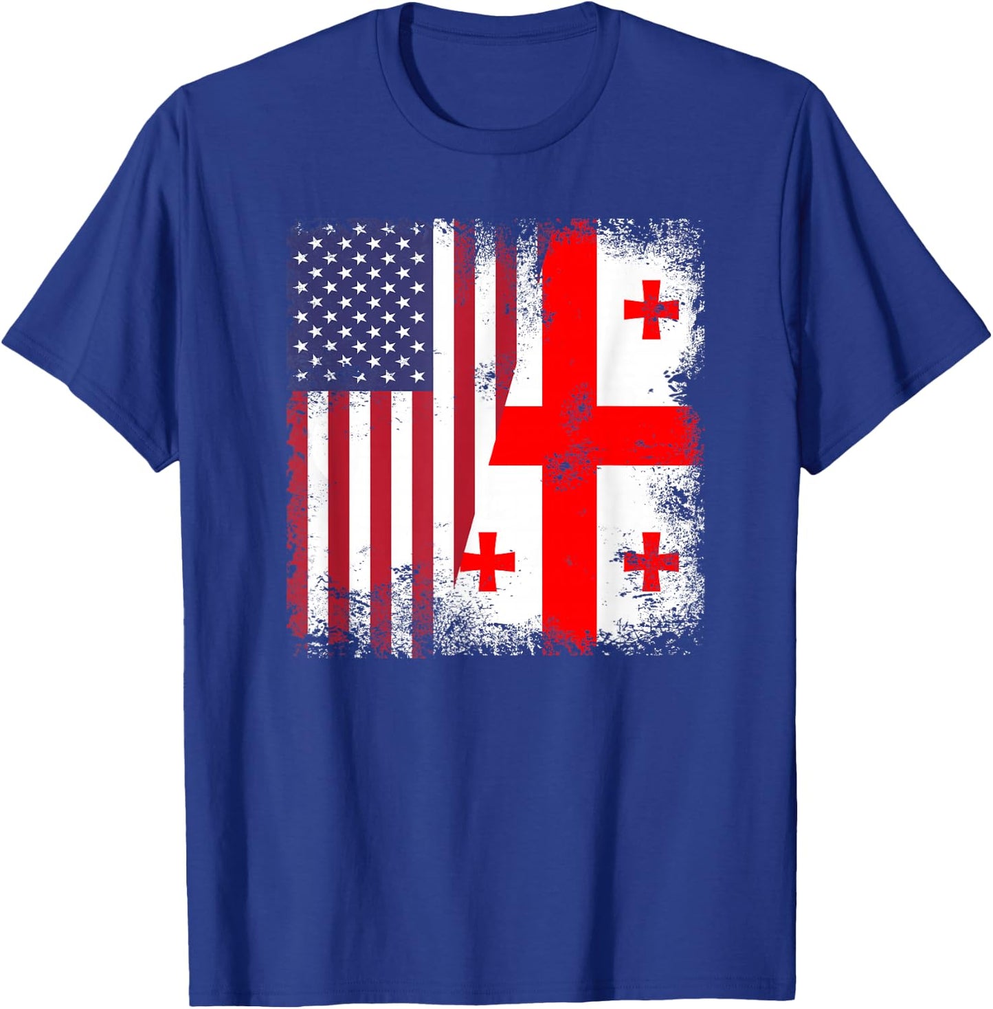 Half Georgian Flag | Vintage Georgia USA Gift T-Shirt - T-Shirt | Royal