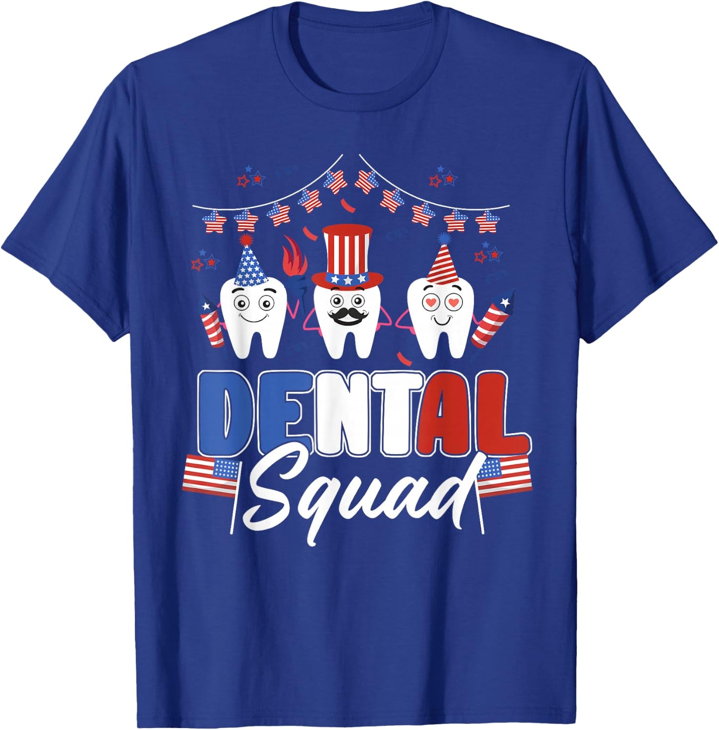 Tooth Dental Squad 4th Of July Dental Assistant Costume T-Shirt - T-Shirt | Royal