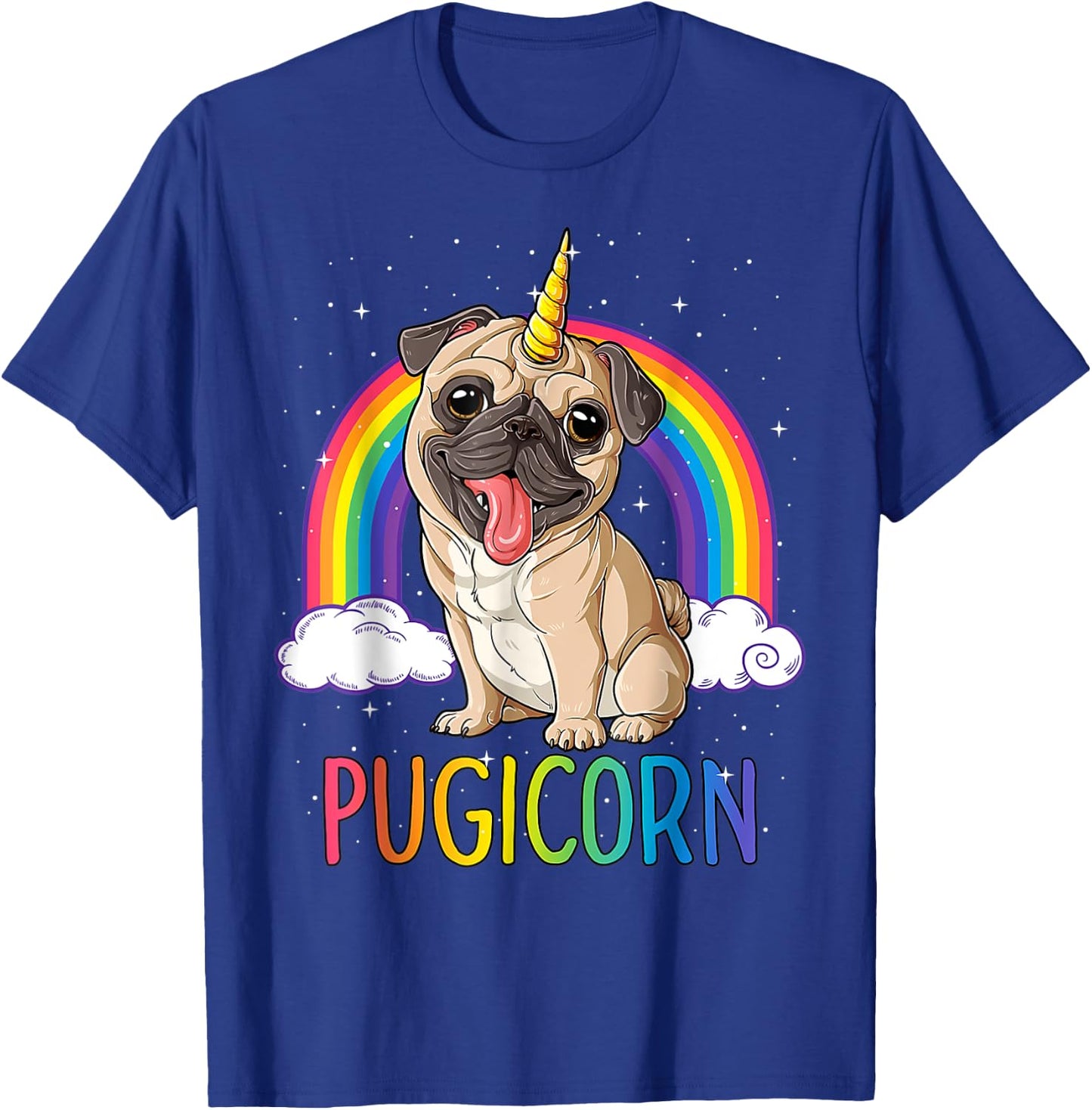 Pugicorn Pug Unicorn Girls Kids Space Galaxy Rainbow.2022 T-Shirt - T-Shirt | Royal