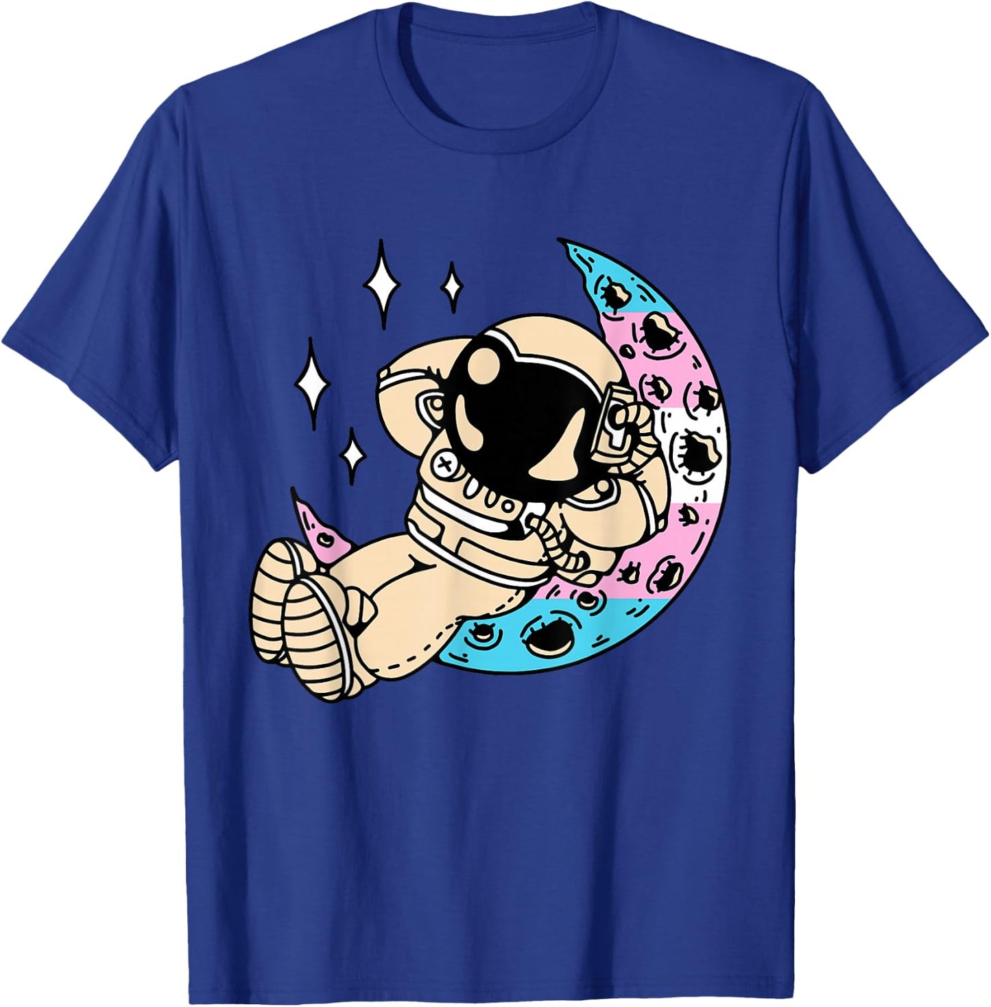 Transgender Astronaut LGBT-Q Space-man Moon Trans Pride Flag T-Shirt - T-Shirt | Royal