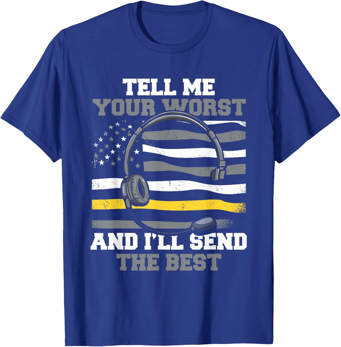 Emergency Call Us Flag Control Centre Emergency Service T-Shirt - T-Shirt | Royal