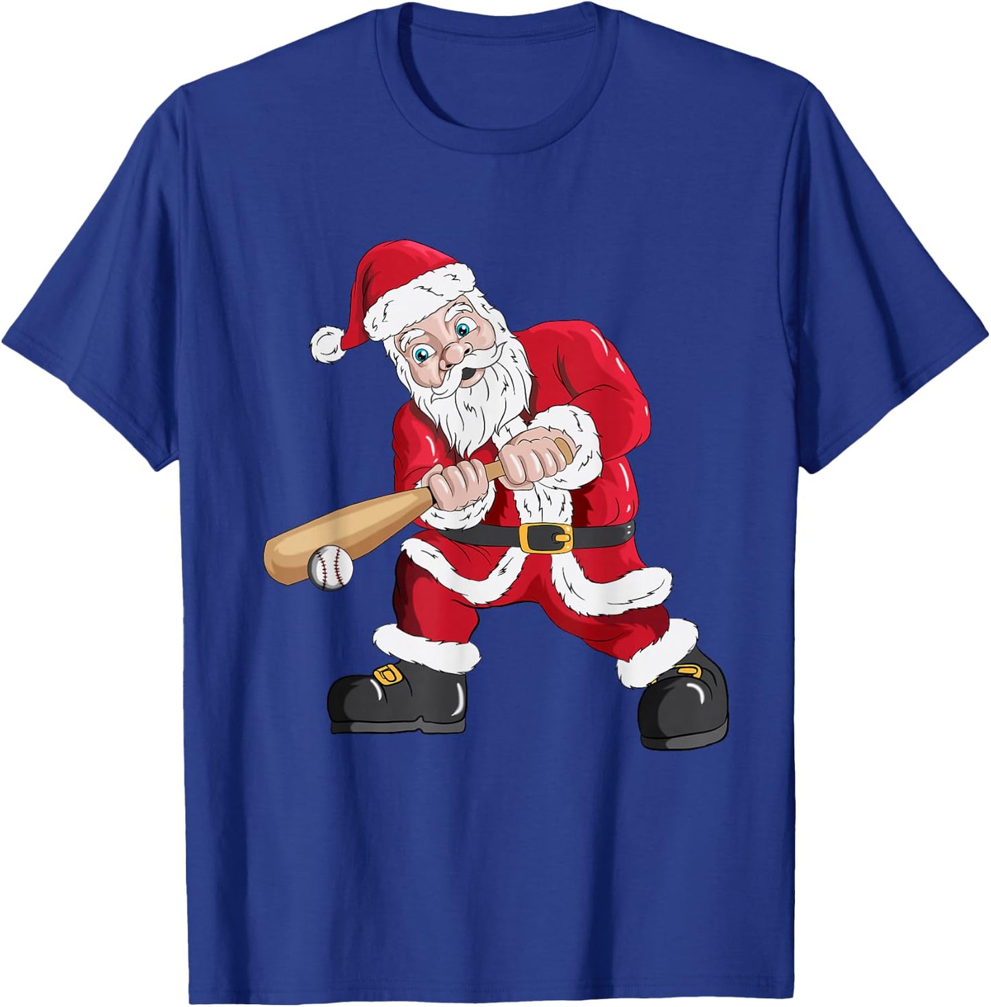 Christmas Santa Claus With Baseball Bat Baseball T-Shirt - T-Shirt | Royal