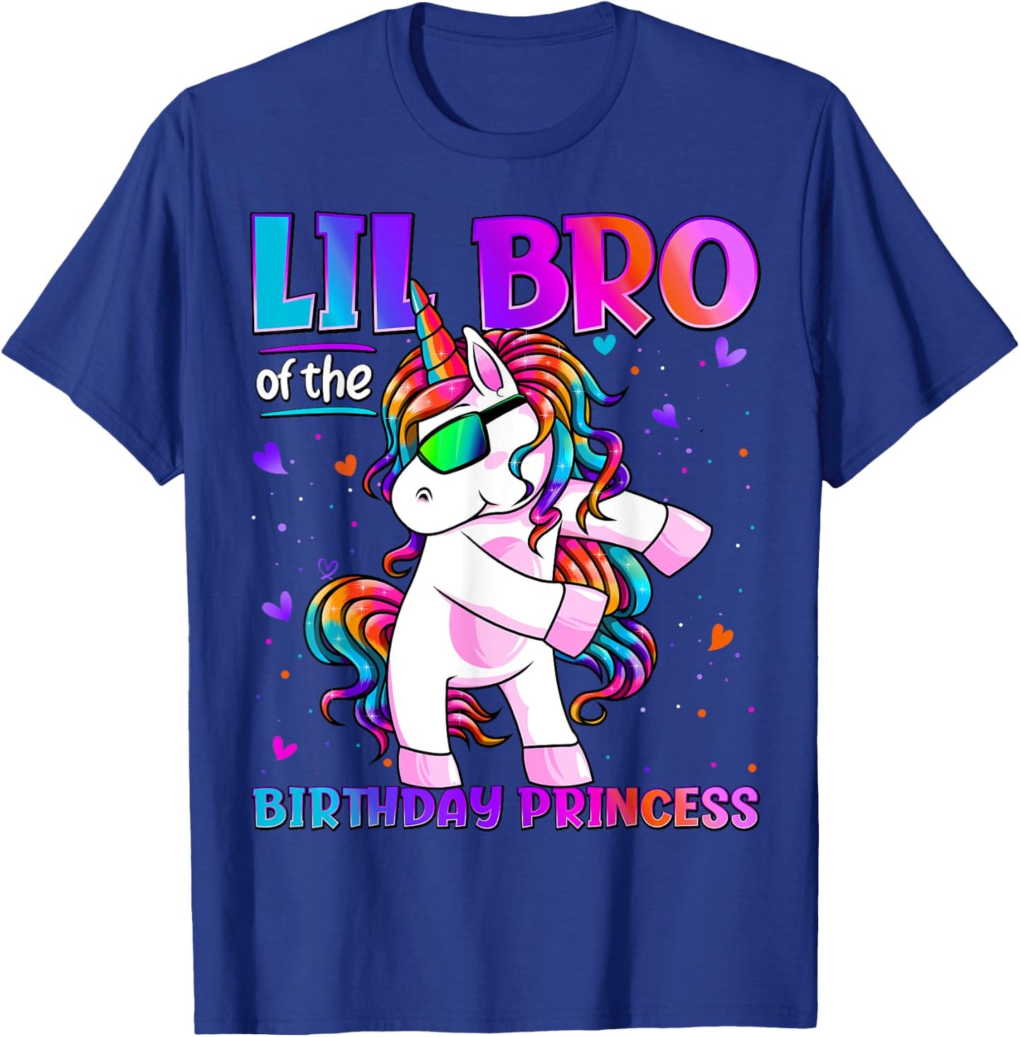 Lil Bro Of Birthday Princess Flossing Unicorn Lil Brother T-Shirt - T-Shirt | Royal