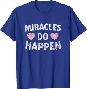 Miracles Do Happen Cute Pregnant Christian T-Shirt - T-Shirt | Royal