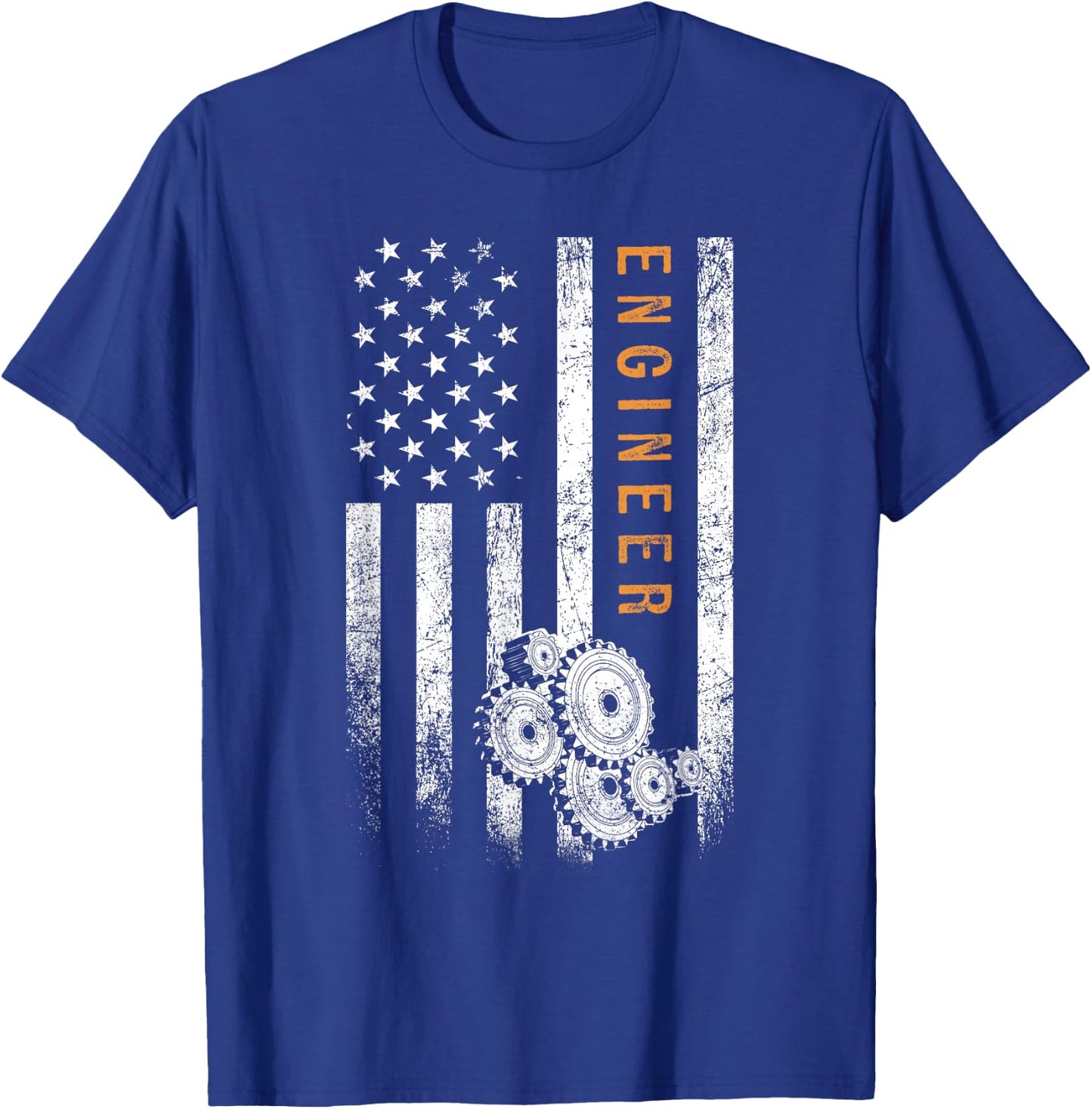 Engineer American Flag Design Engineering T-Shirt - T-Shirt | Royal