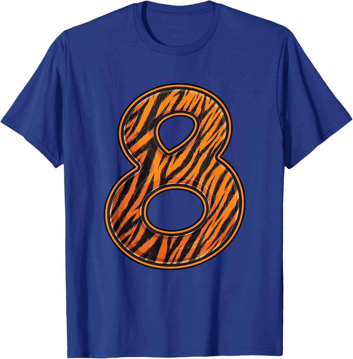Tiger 8th Birthday Party Eight 8 Years Old Wild Bday Kids T-Shirt - T-Shirt | Royal