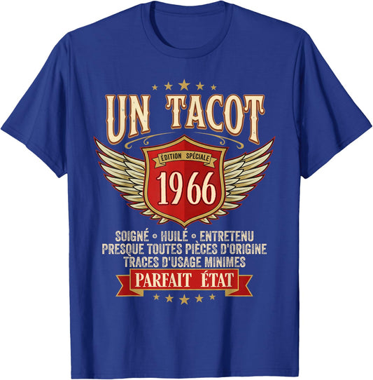 French Quote 1966 Classic Car Vintage 60th Birthday T-Shirt - T-Shirt | Royal
