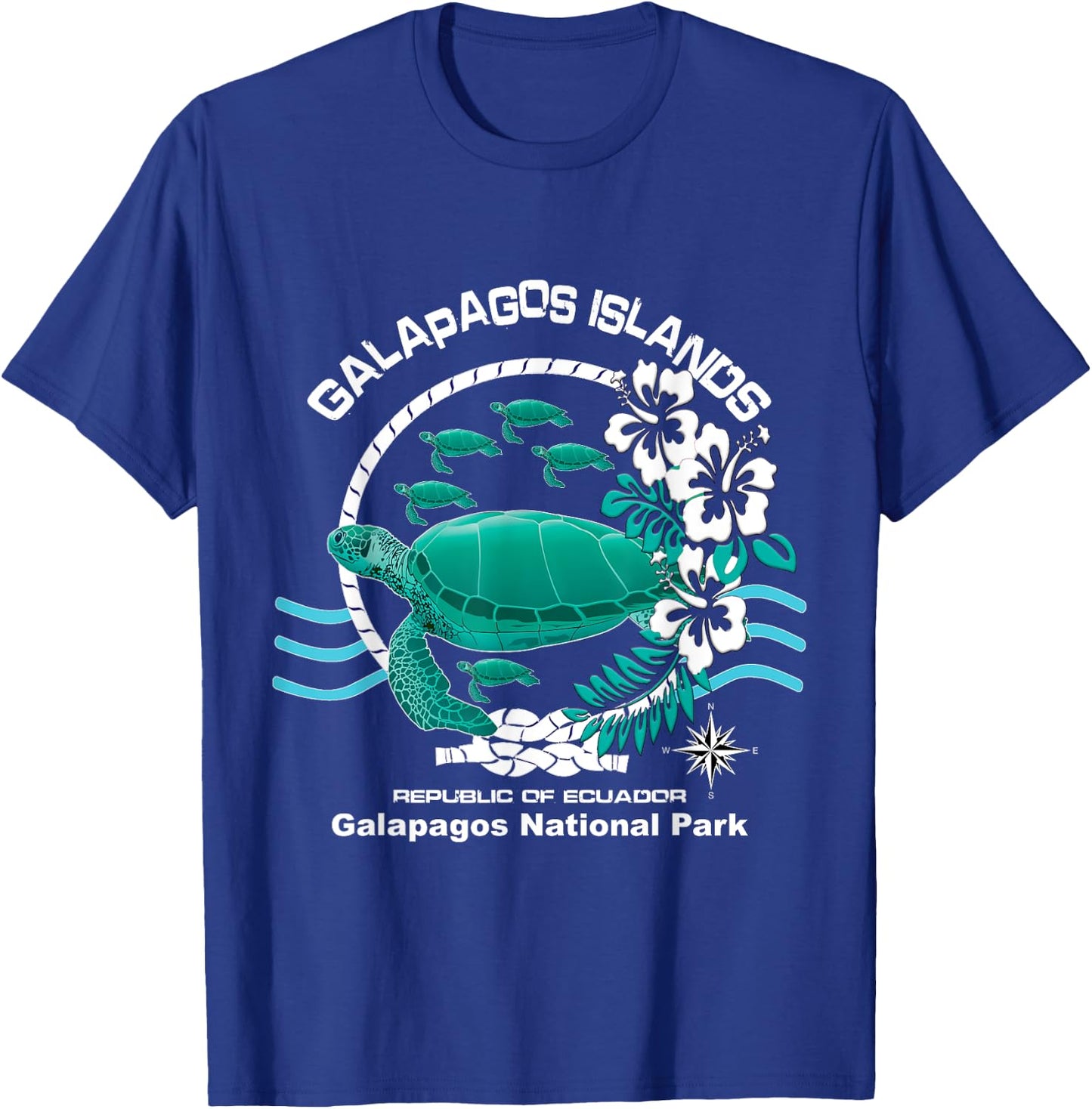 Galapagos National Park Ocean Reserve Green Sea Turtle T-Shirt - T-Shirt | Royal