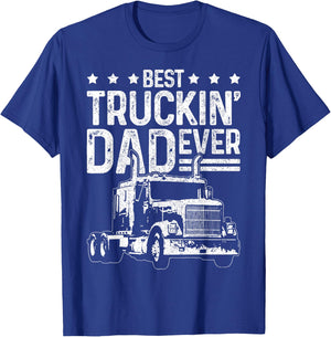 Best Truckin' Dad Ever Truck Driver Father's Day Gift T-Shirt - T-Shirt | Royal