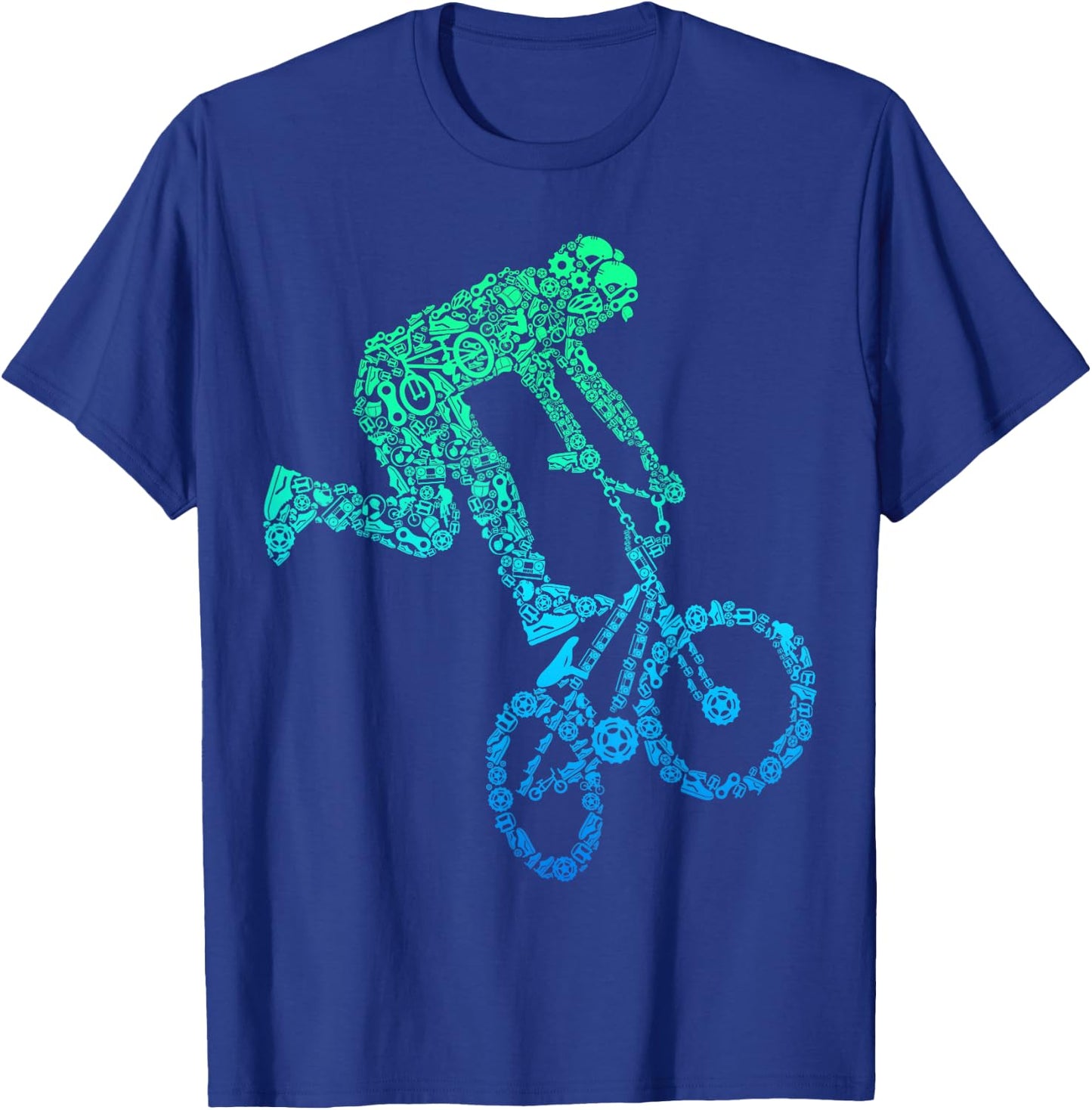 BMX Rider Bike Bicycle Stunt Racing Kids Boys T-Shirt - T-Shirt | Royal