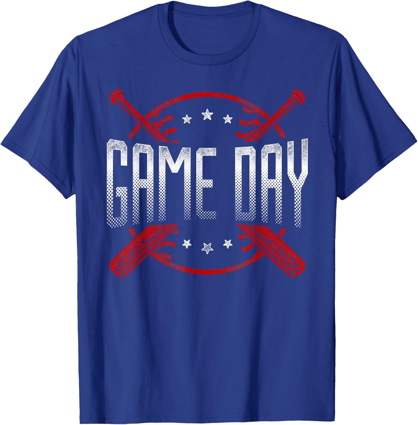 Baseball Fan Vintage Game Day T-Shirt - T-Shirt | Royal