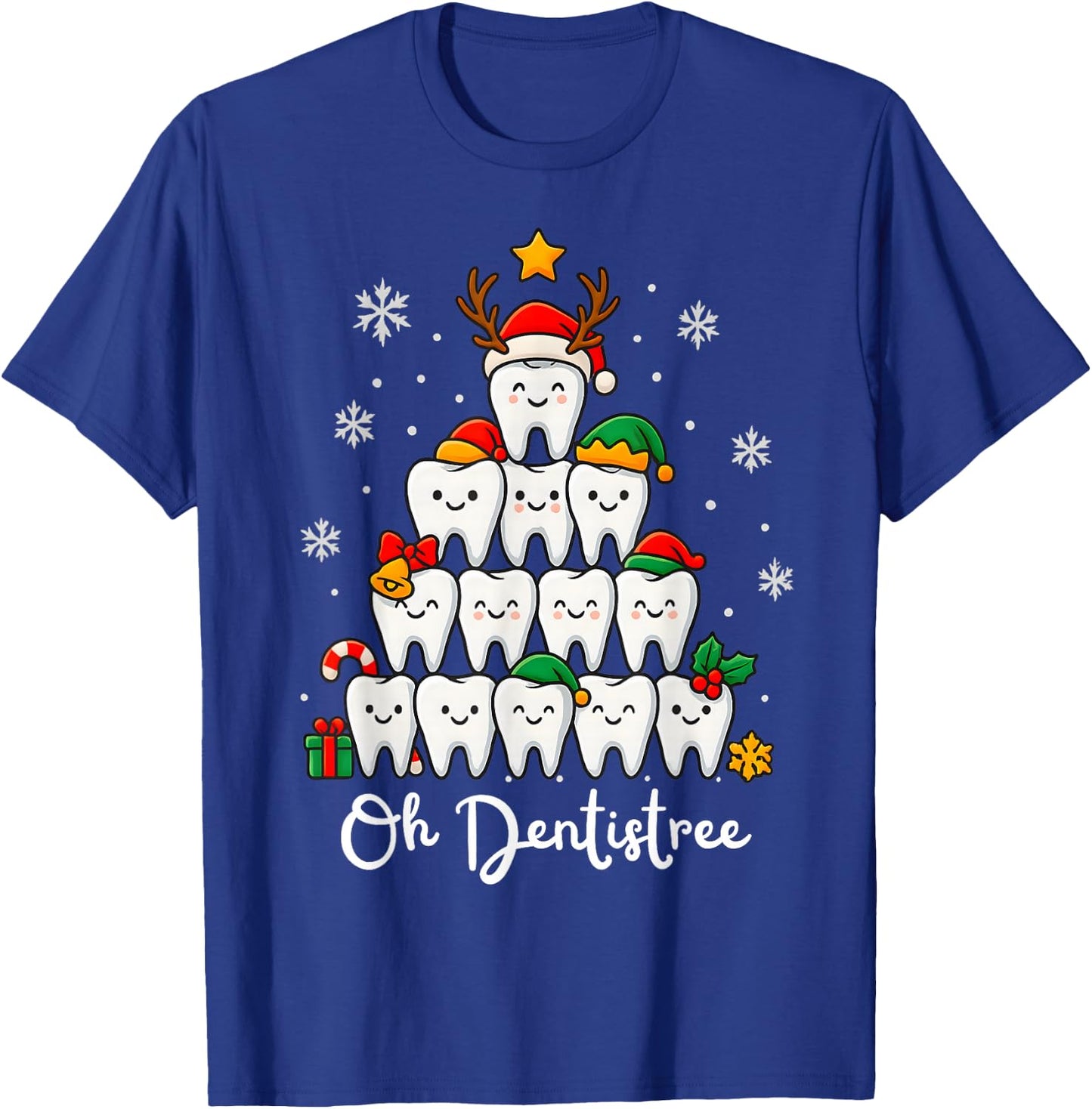 Funny Oh Dentistree Xmas Christmas Dental Hygienist Dentist T-Shirt - T-Shirt | Royal