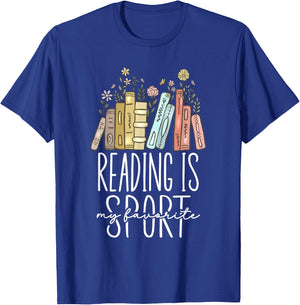 Reading Is My Favorite Sport T-Shirt - T-Shirt | Royal