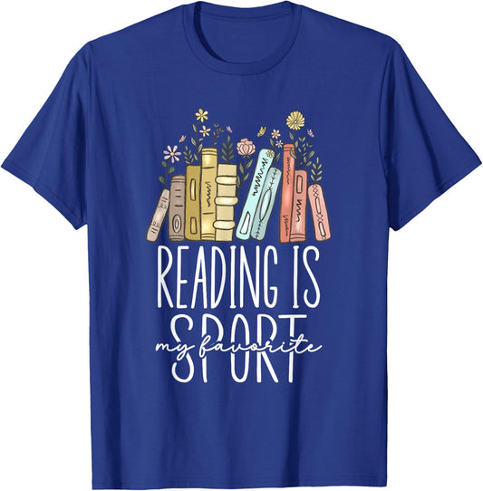 Reading Is My Favorite Sport T-Shirt - T-Shirt | Royal