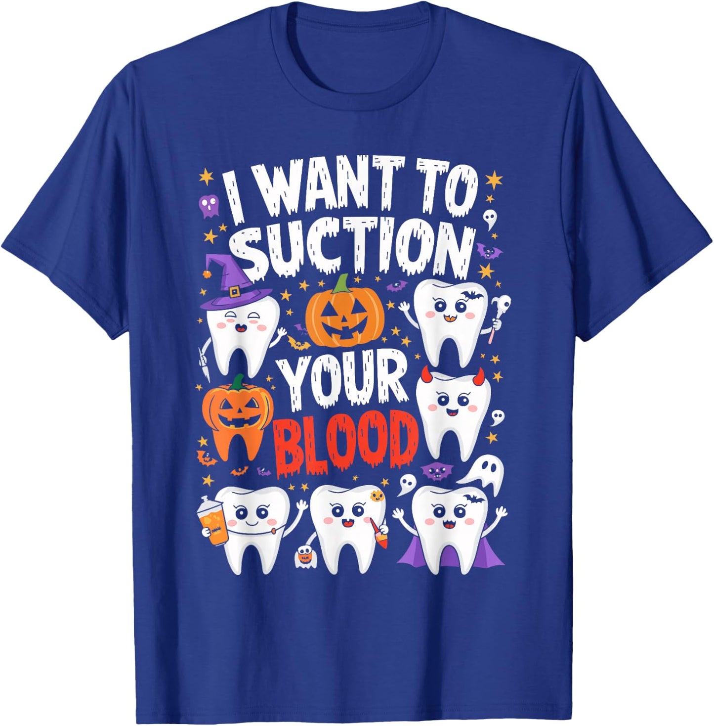 I Want To Suction Your Blood T Shirt Funny Halloween T-Shirt - T-Shirt | Royal