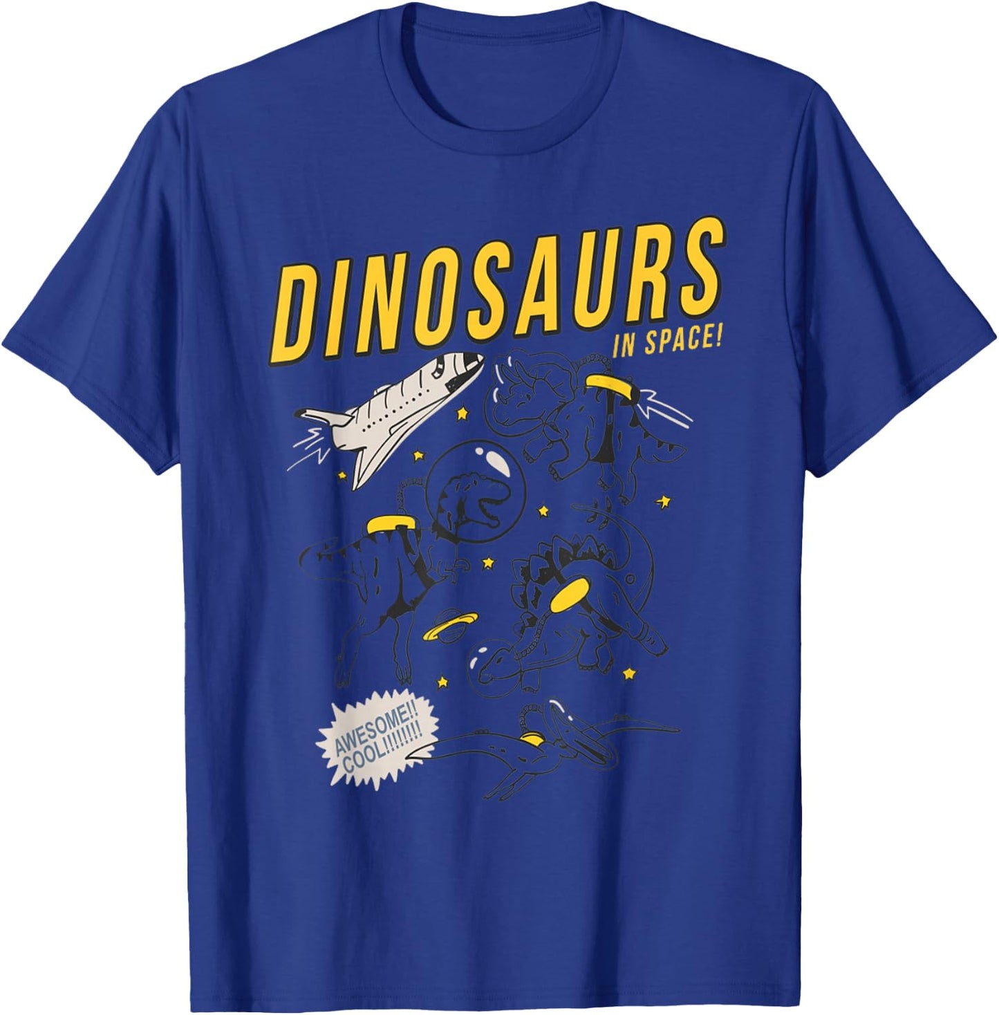 Funny Dinosaurs in space astronaut astrologist cartoon shirt T-Shirt - T-Shirt | Royal