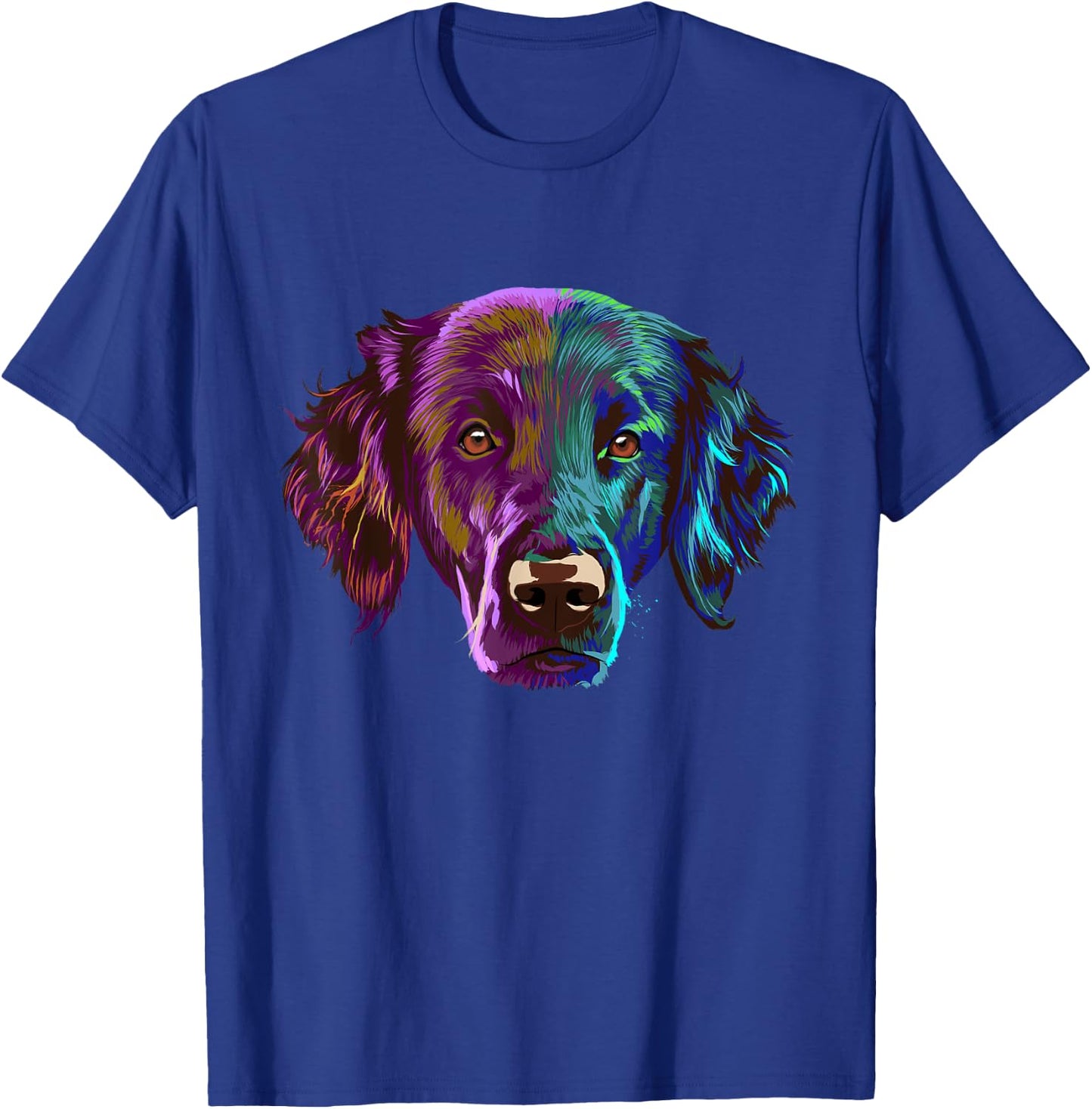 Colorful Splash Dog Flat Coated Retriever T-Shirt - T-Shirt | Royal