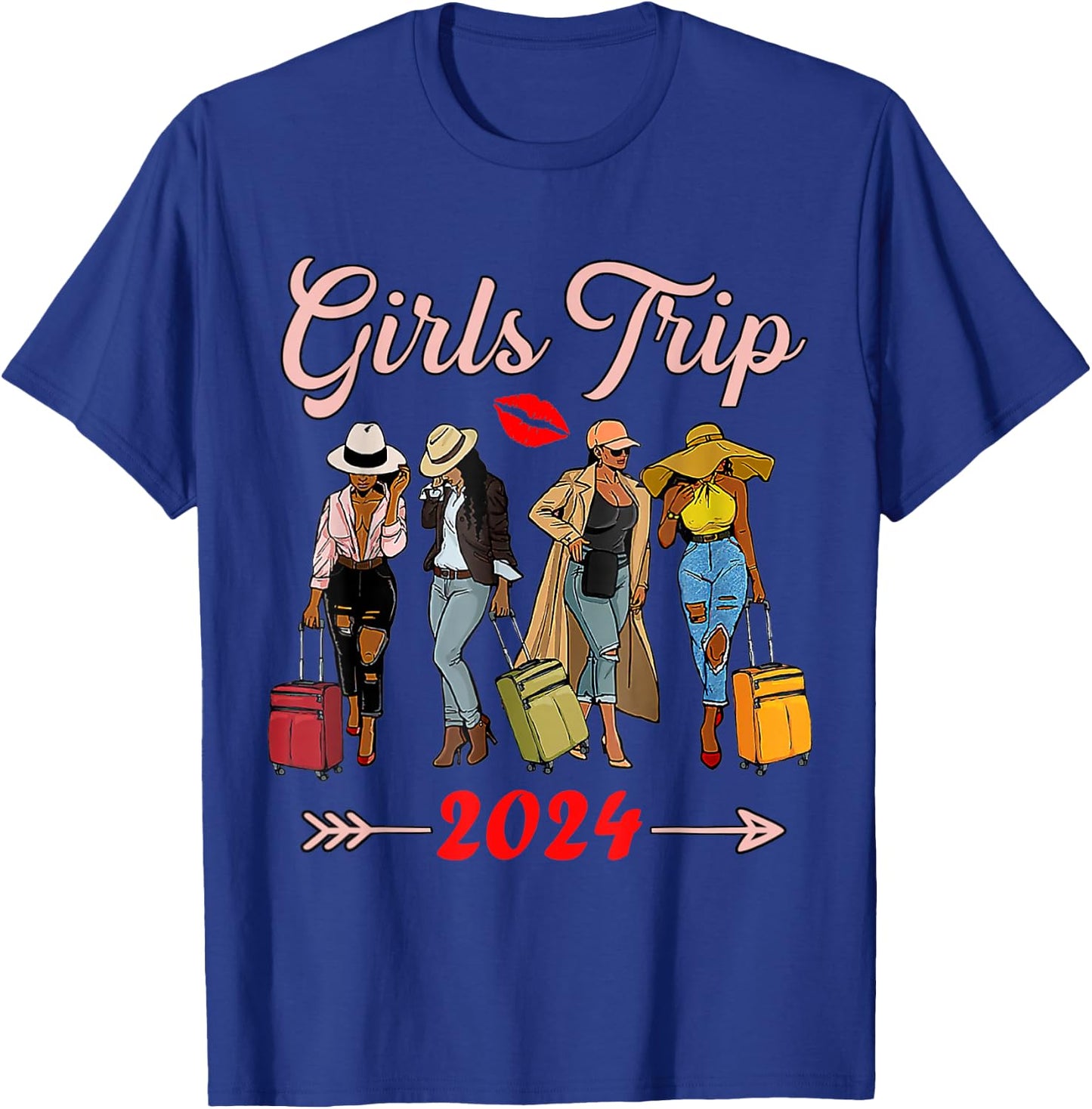 Girls Trip 2024 For Black Melanin Queen on Vacation Women T-Shirt - T-Shirt | Royal