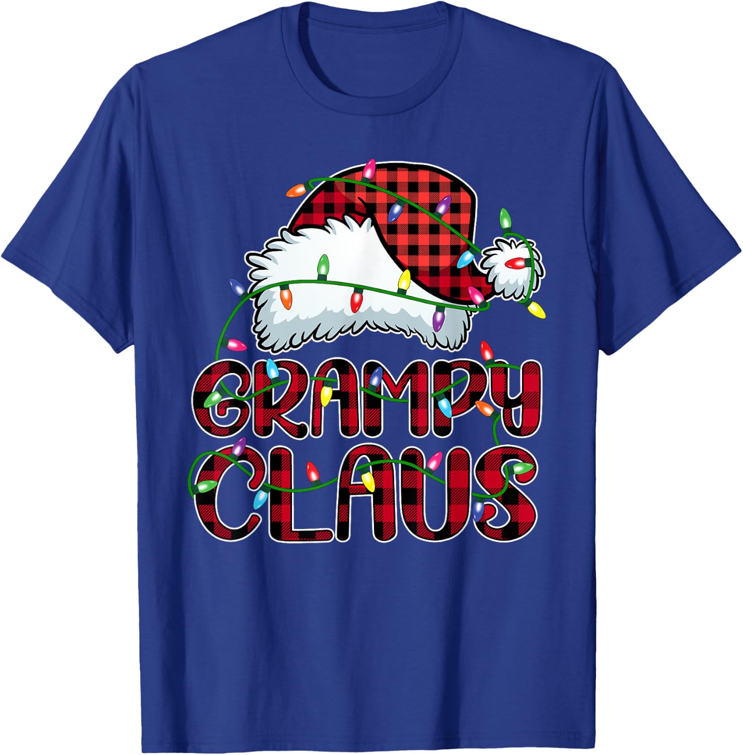 Grampy Claus Shirt Christmas Lights Pajama Family Matching T-Shirt - T-Shirt | Royal