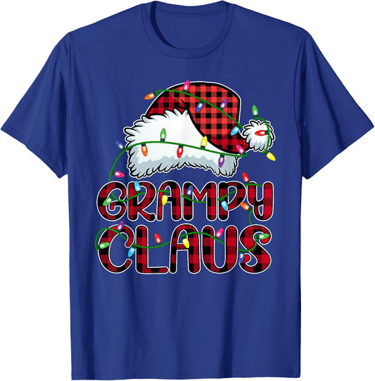 Grampy Claus Shirt Christmas Lights Pajama Family Matching T-Shirt - T-Shirt | Royal