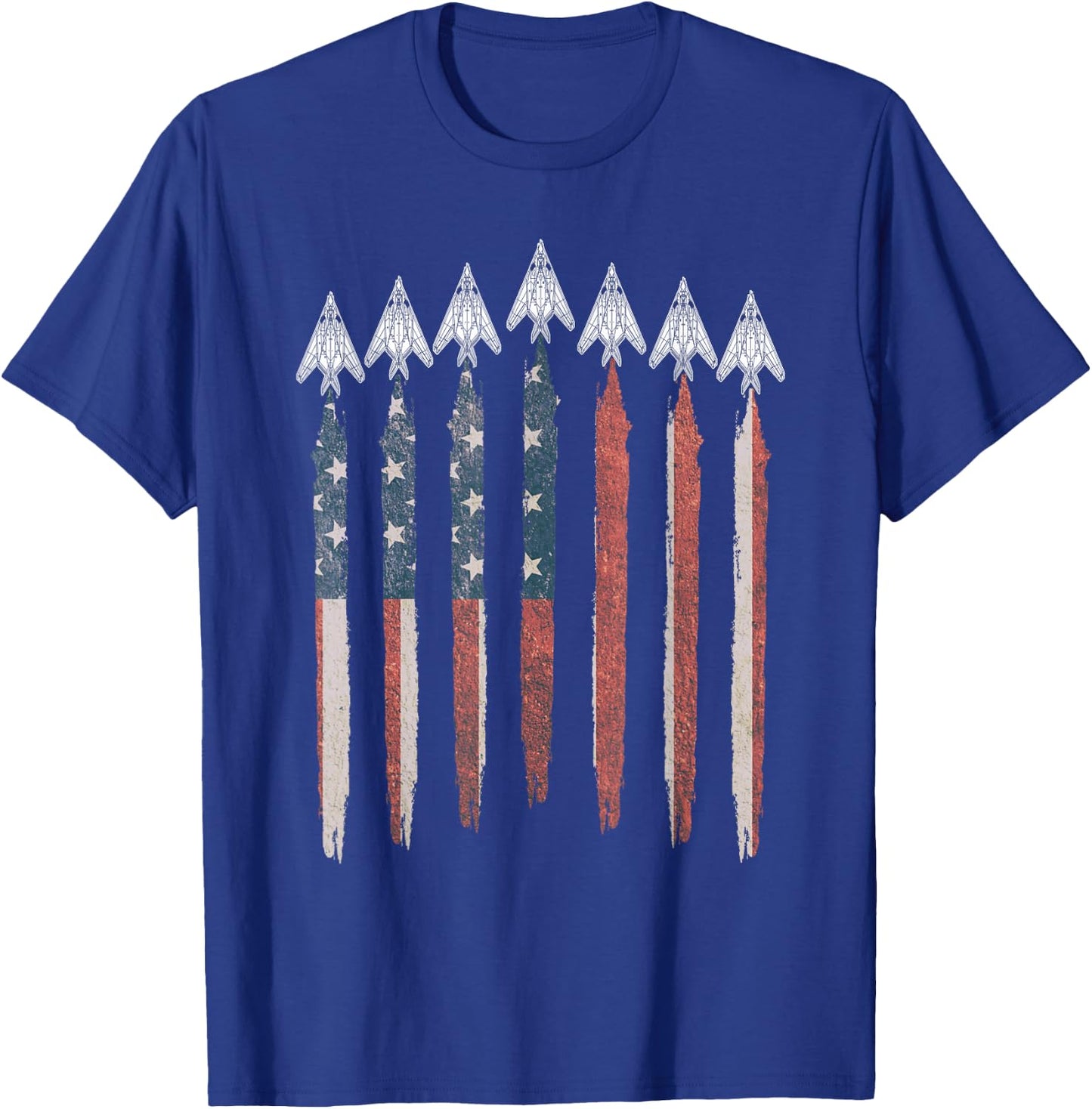F117 Stealth Fighter Airplane USA Flag Nighthawk 4th Of July T-Shirt - T-Shirt | Royal