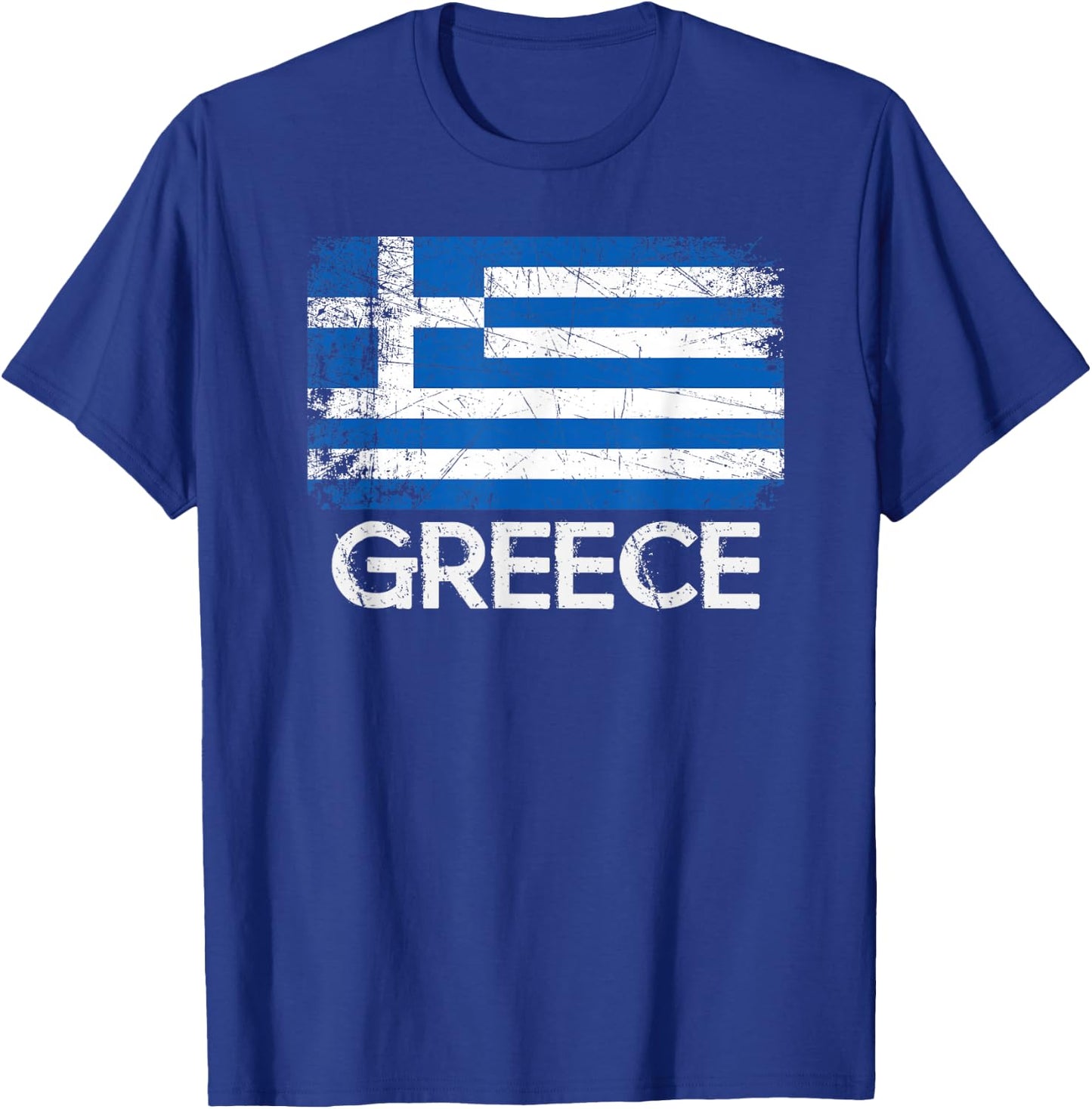 Greek Flag | Vintage Made In Greece Gift T-Shirt - T-Shirt | Royal