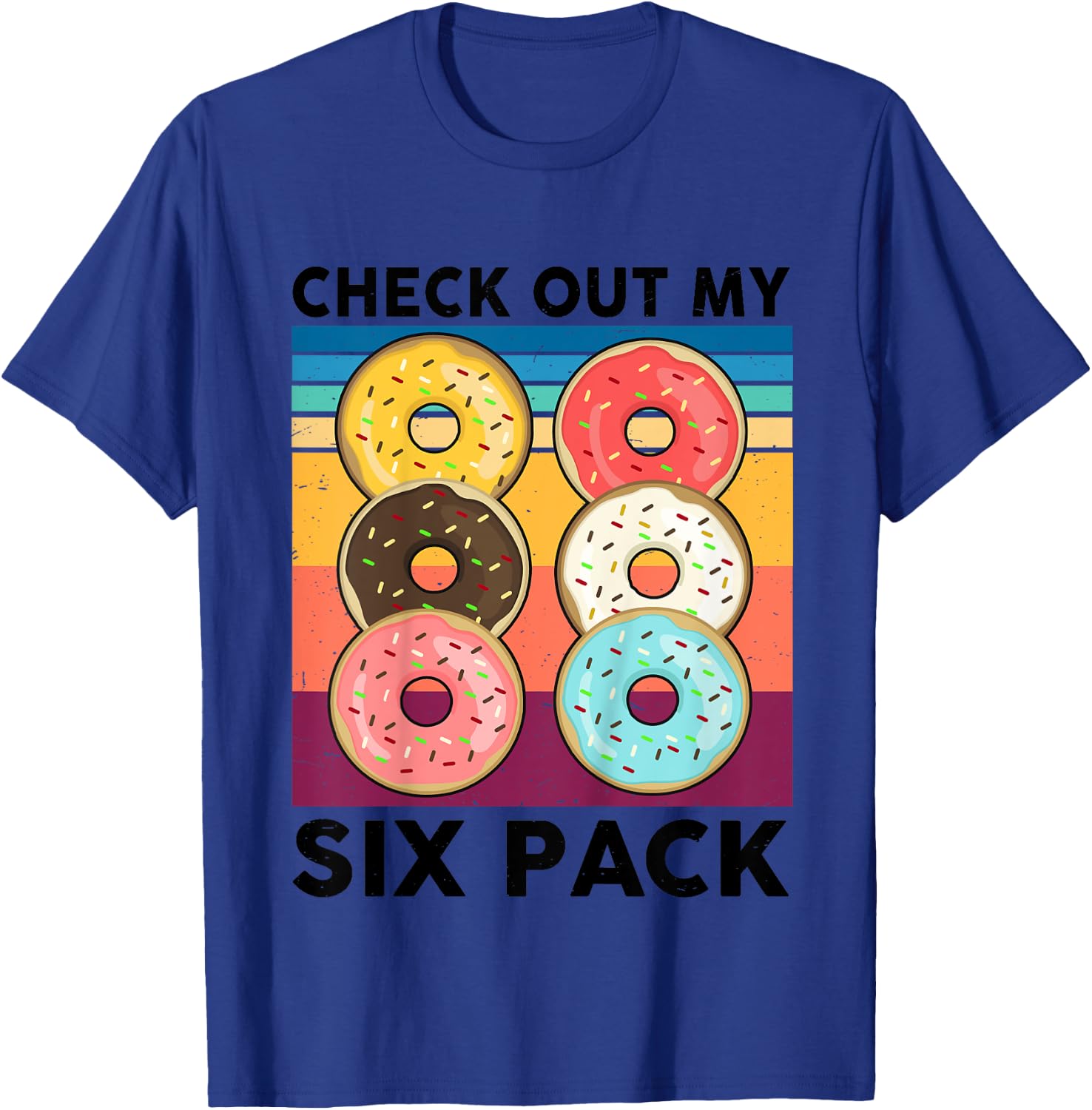 Donut Shirt Check Out My Six Pack 6-Pack Boys Girls Doughnut T-Shirt - T-Shirt | Royal