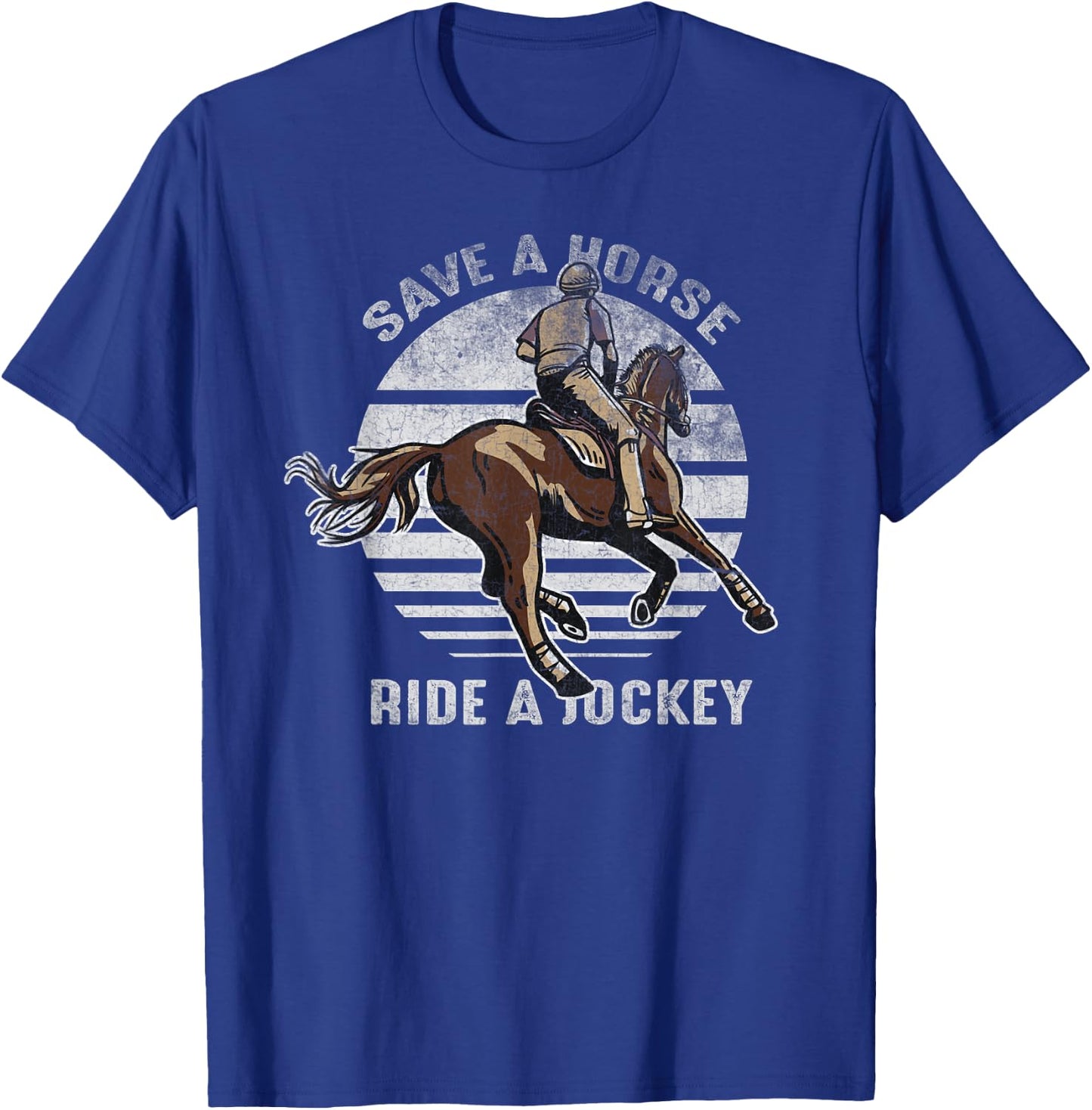 Funny Horse Jockey Shirts Save A Horse Ride A Jockey T-Shirt - T-Shirt | Royal