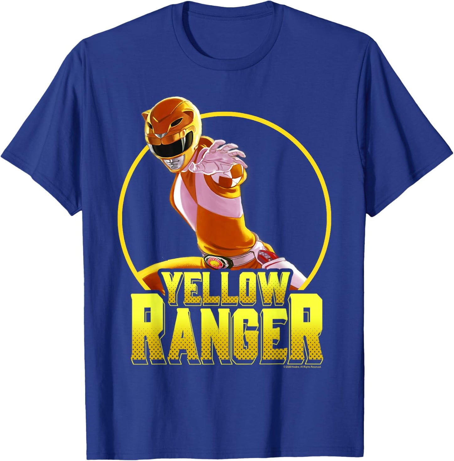 Power Rangers Yellow Ranger Karate Action Circle Portrait T-Shirt - T-Shirt | Royal