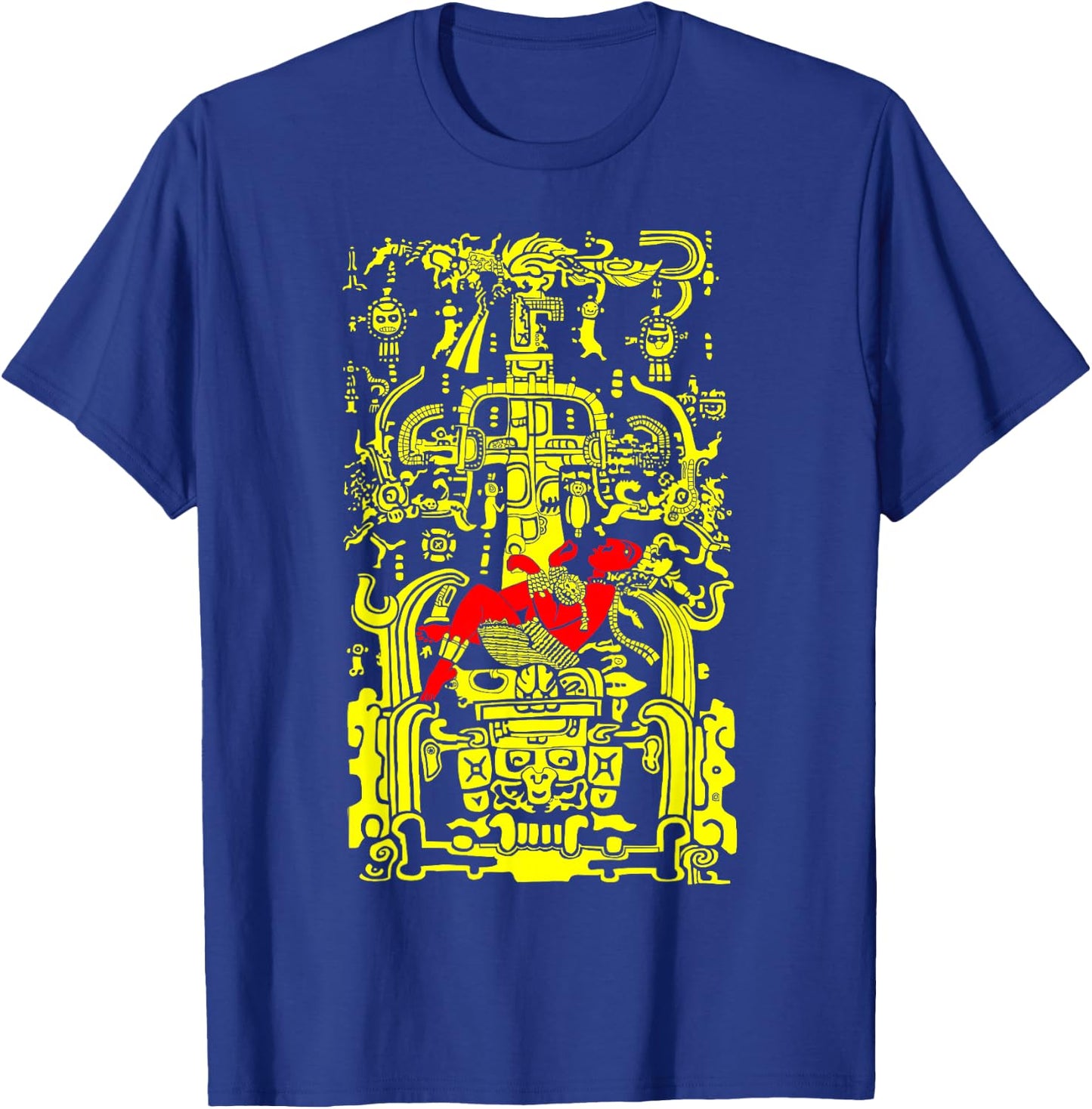 Mesoamerican Astronaut – Pre-Columbian Art Inspired Design T-Shirt - T-Shirt | Royal